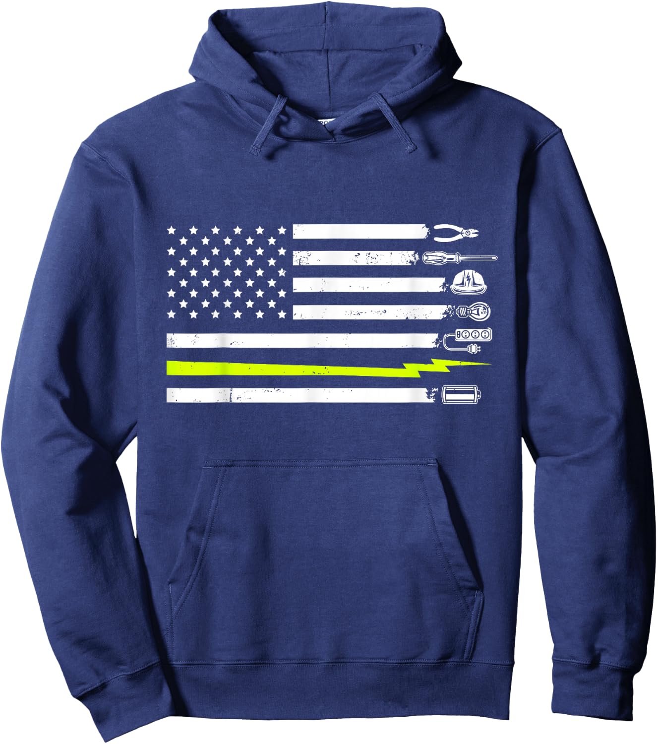 American Flag Electrician Tools for Electrician Hoodie - Hoodie | Navy