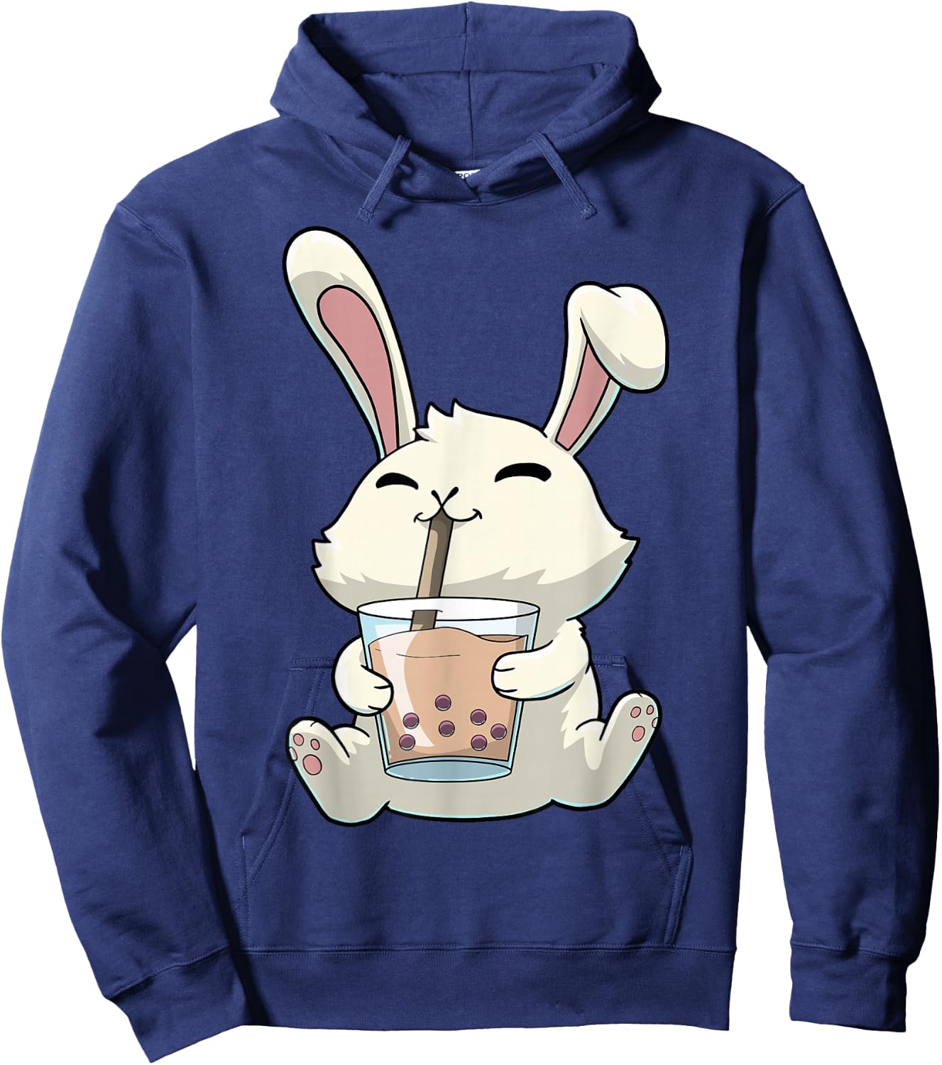 Bunny Rabbit Boba Bubble Tea Anime Kawaii Hoodie - Hoodie | Navy