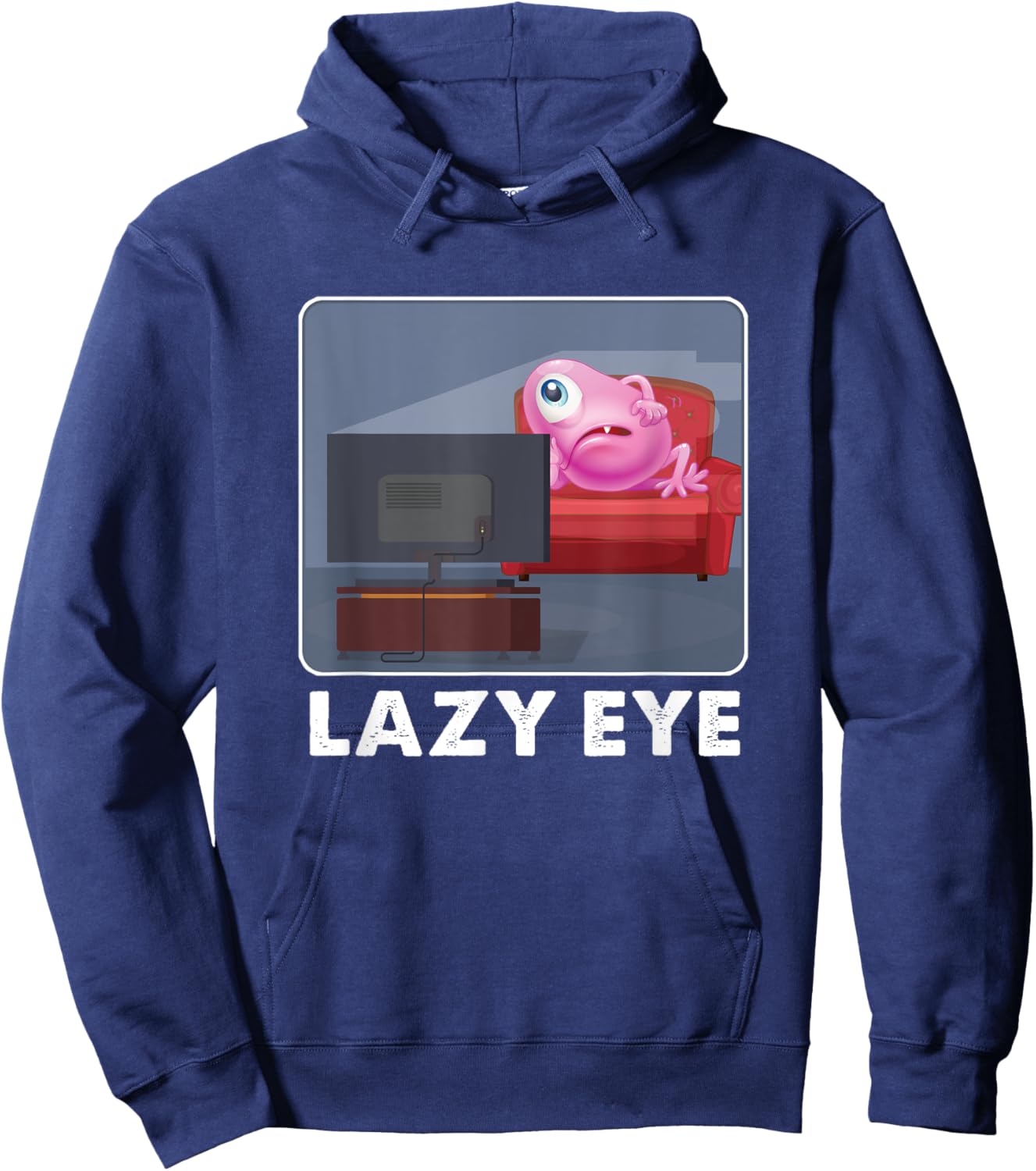 Lazy Eye Alien TV Recreation Gift Hoodie - Hoodie | Navy