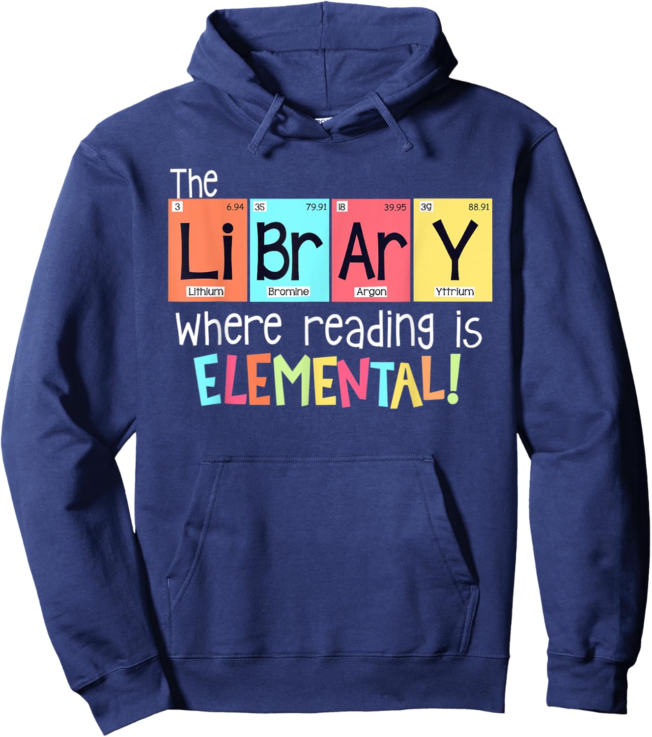 The library where reading is elemental Hoodie - Hoodie | Navy