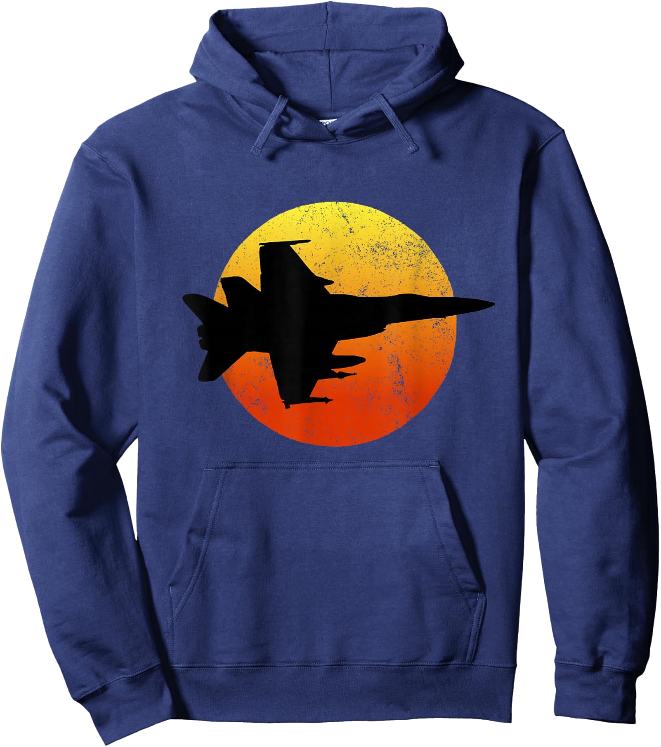 F-18 Hornet Silhouette Sunset Flying F18 Hoodie - Hoodie | Navy