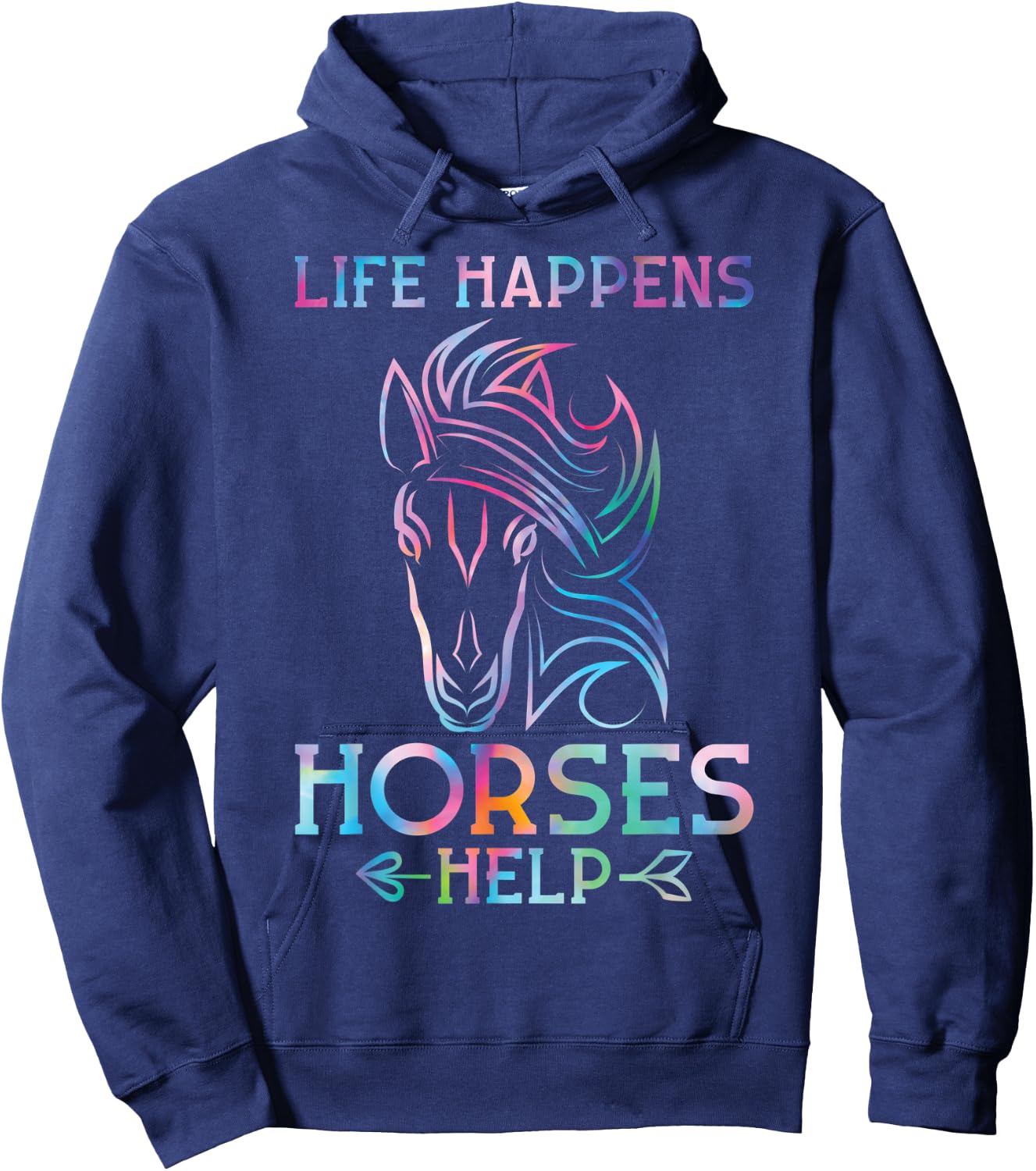 Life happens Horses help Horses Hoodie - Hoodie | Navy
