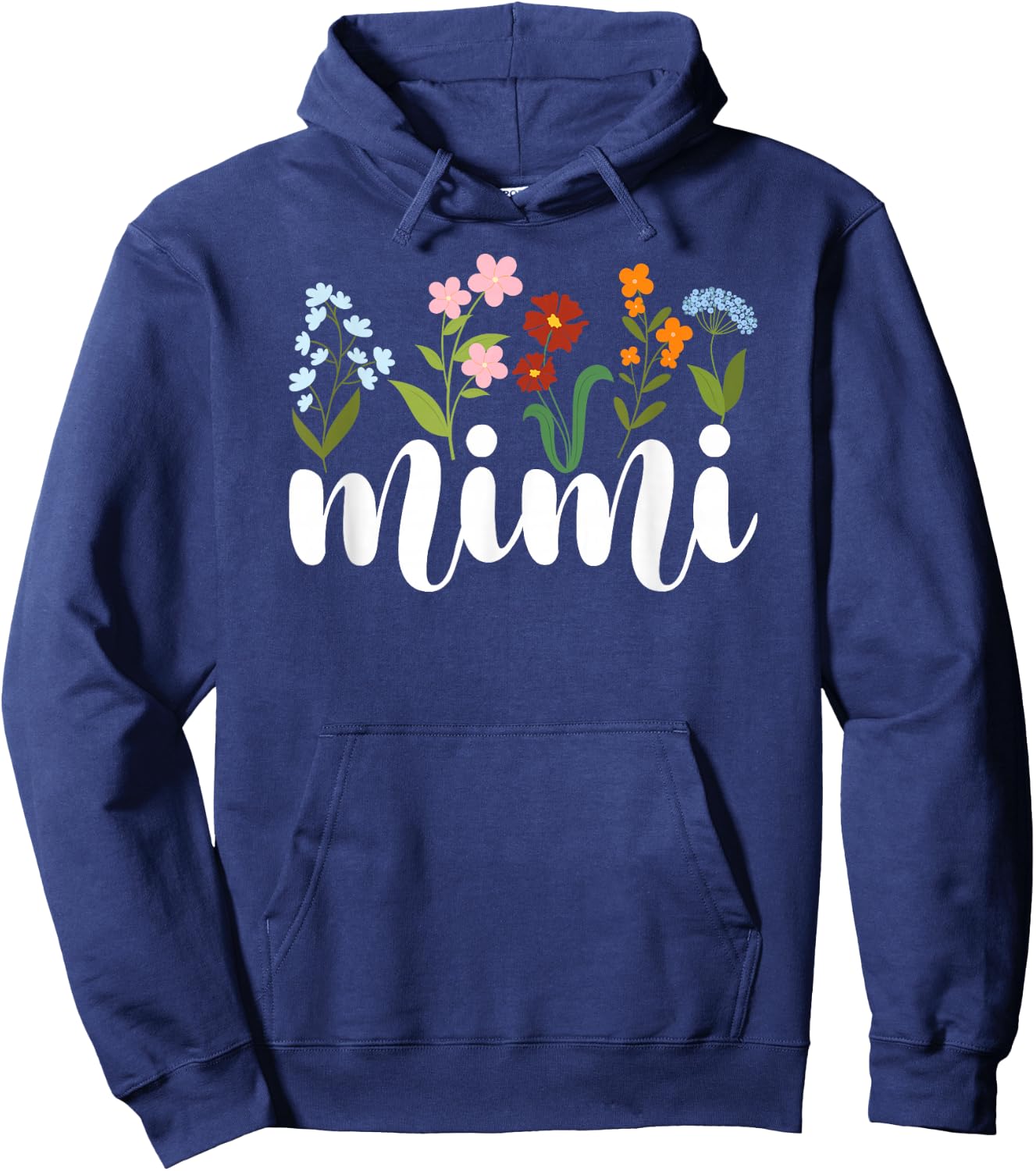 Mimi Grandma Mimi Grandmother Flowers Mimi Hoodie - Hoodie | Navy
