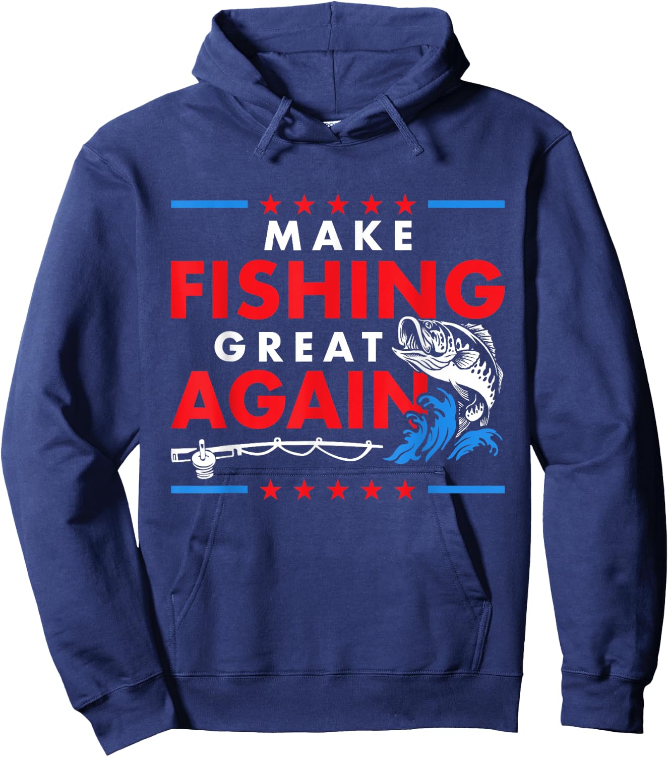 Make Fishing Great Again Funny Fisherman Fisher Hoodie - Hoodie | Navy