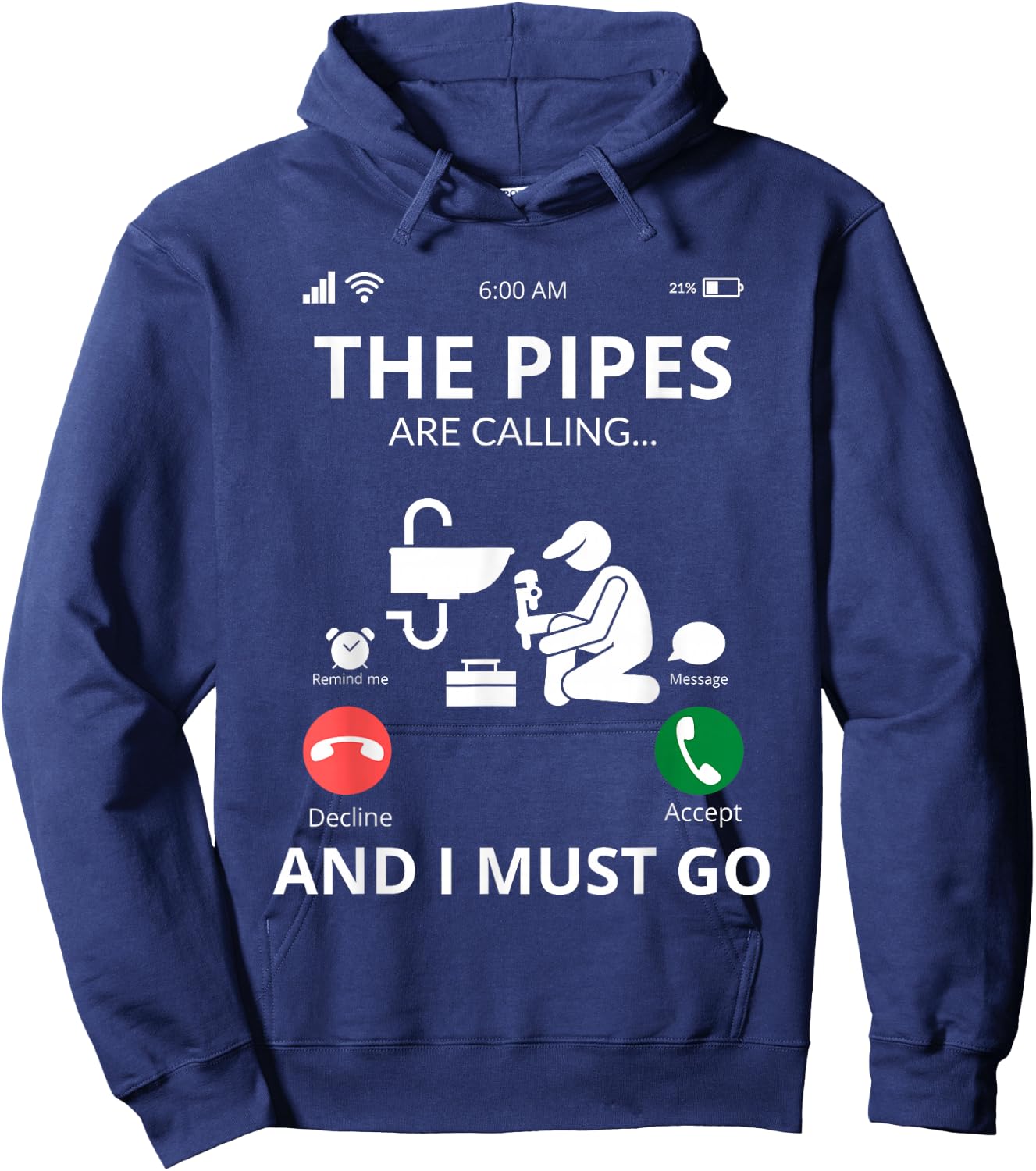 Plumbers Shirts - Call the Pipes Hoodie - Hoodie | Navy