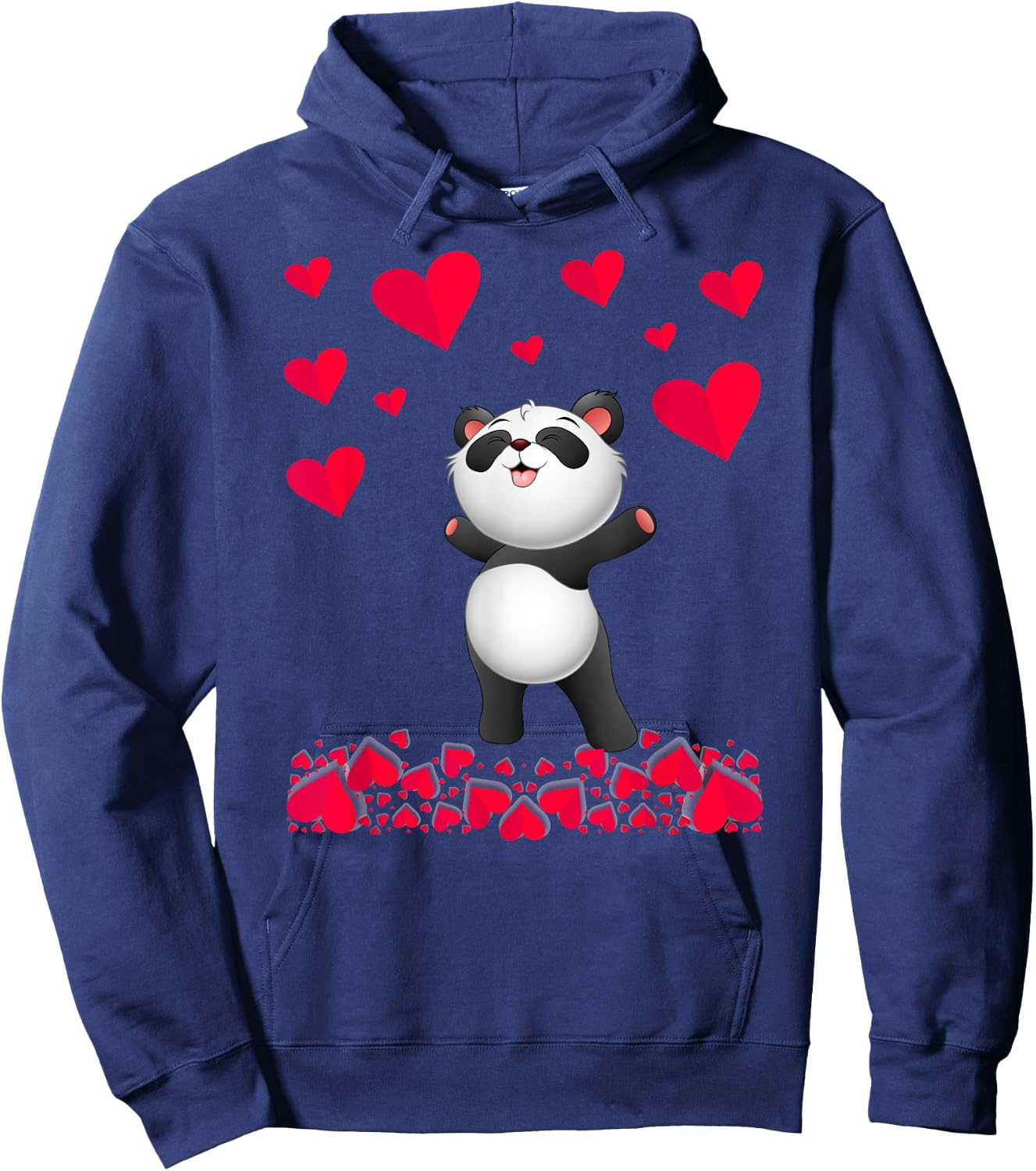 Panda Shirt and Girls | Valentine's Day Panda Hoodie - Hoodie | Navy