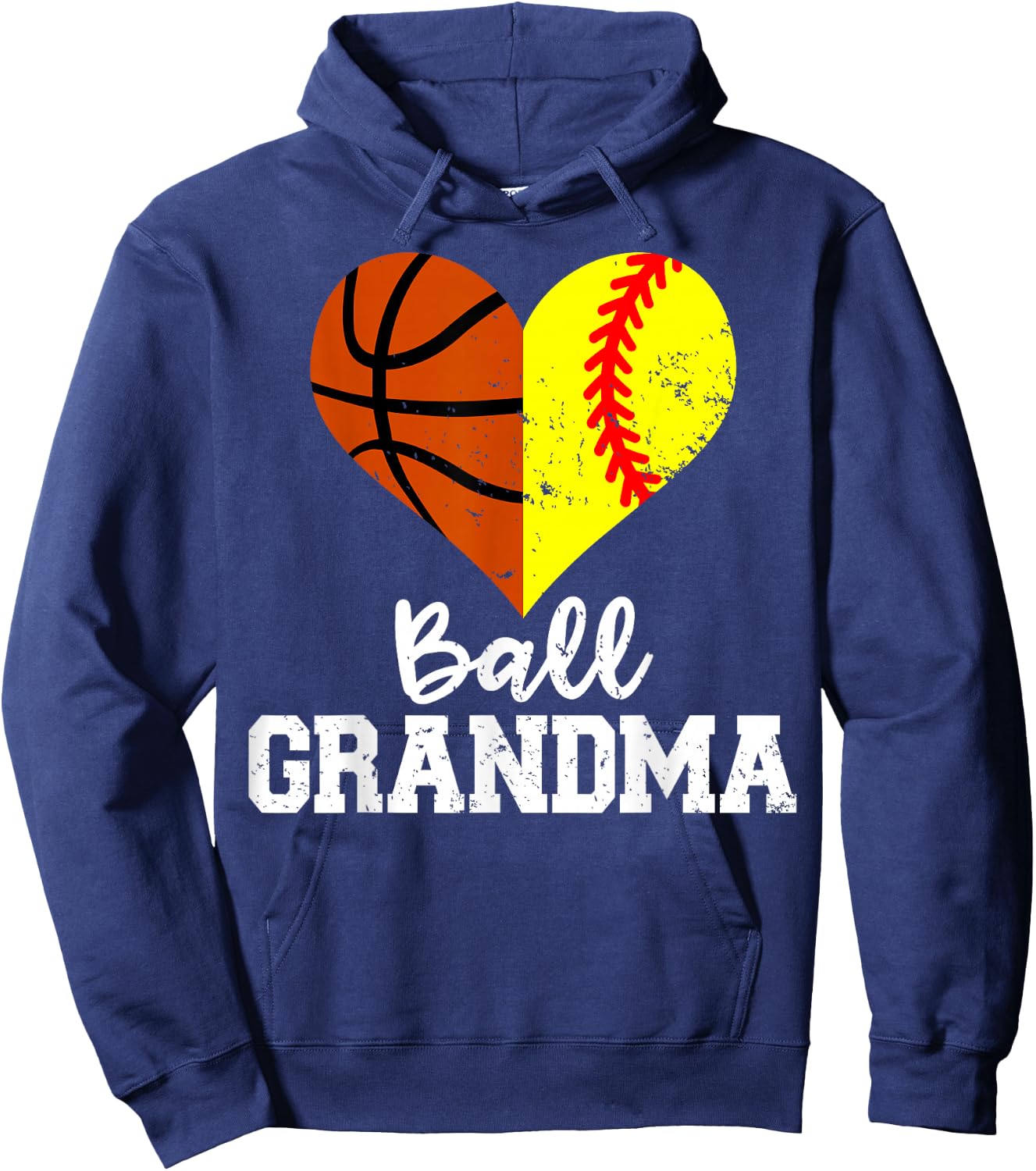Ball Grandma Funny Softball Basketball Grandma Hoodie - Hoodie | Navy