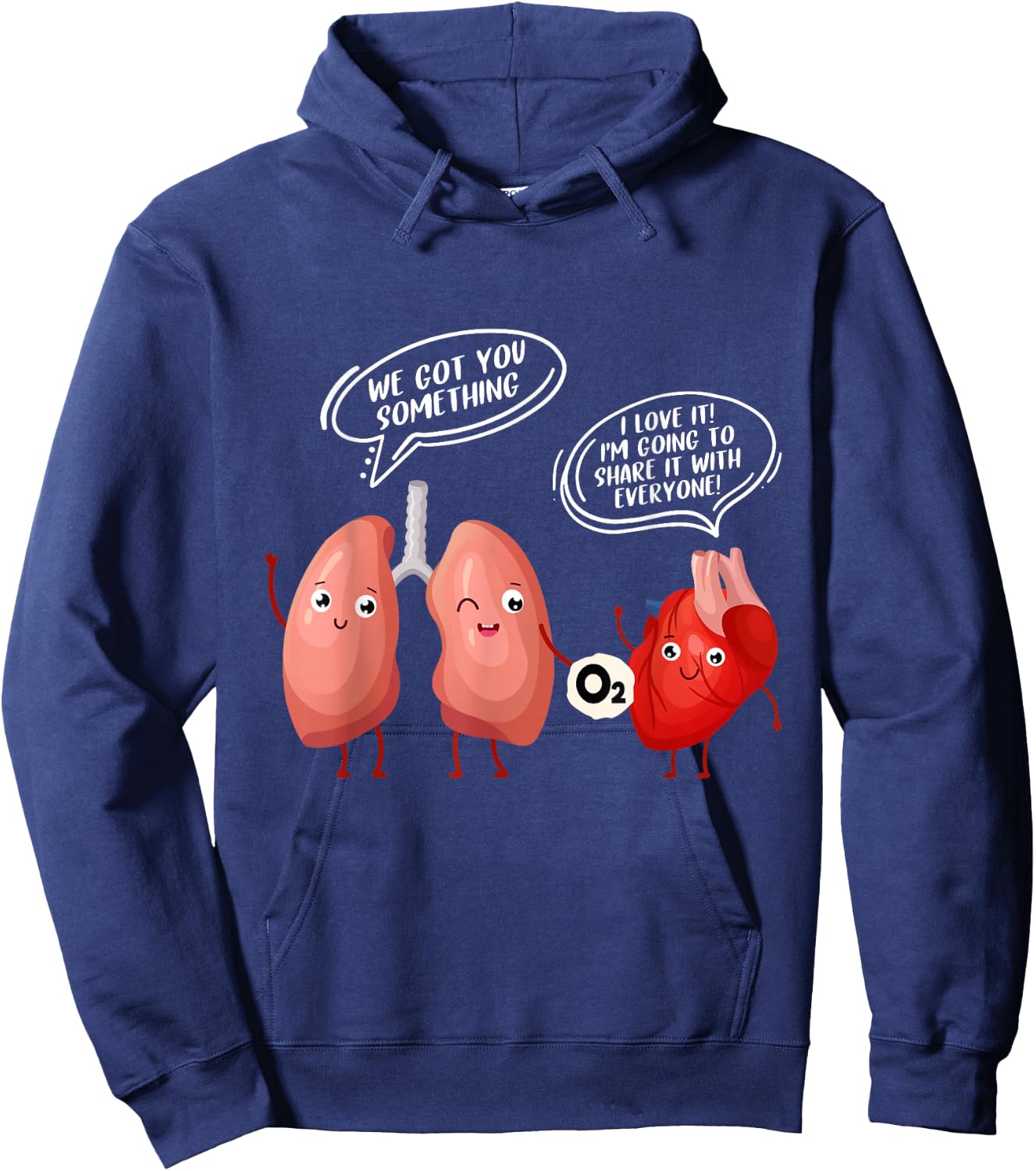 Oxygen For The Heart Lungs Doctor Hoodie - Hoodie | Navy