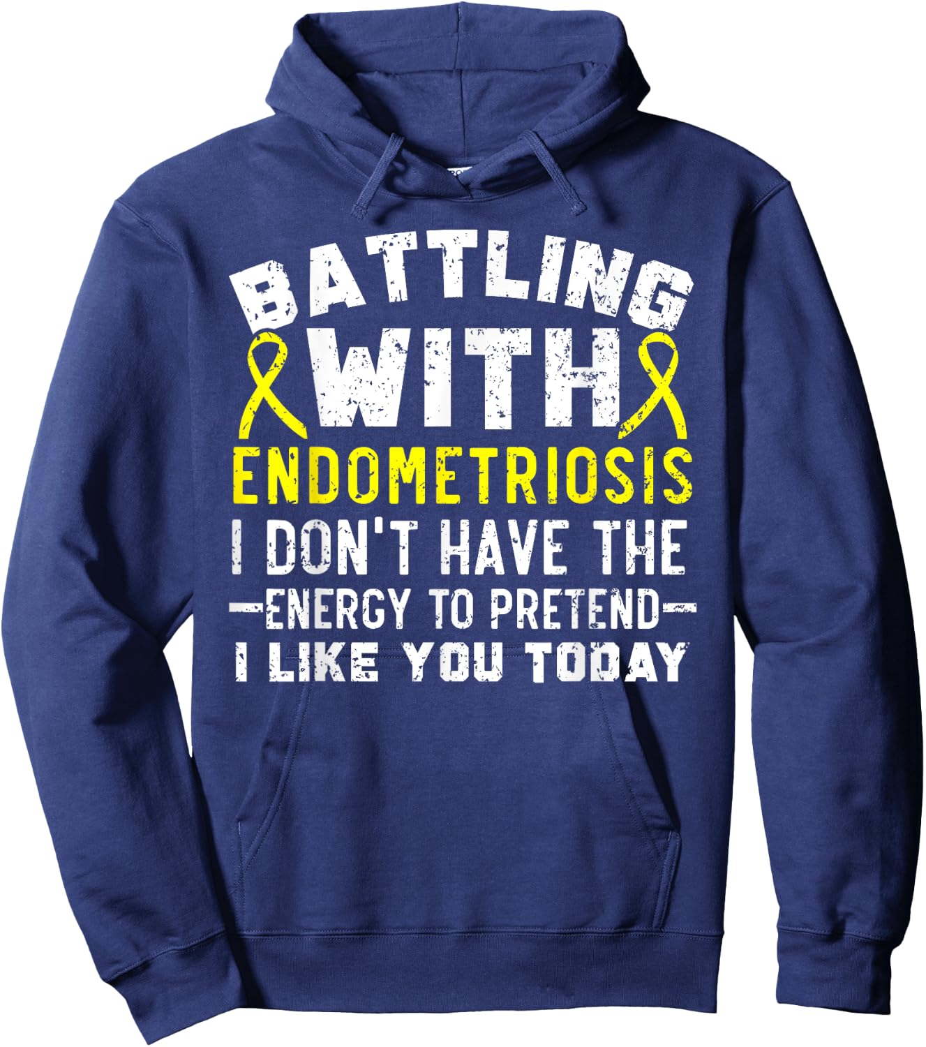 Battling With Endometriosis Awareness Disease Hoodie - Hoodie | Navy