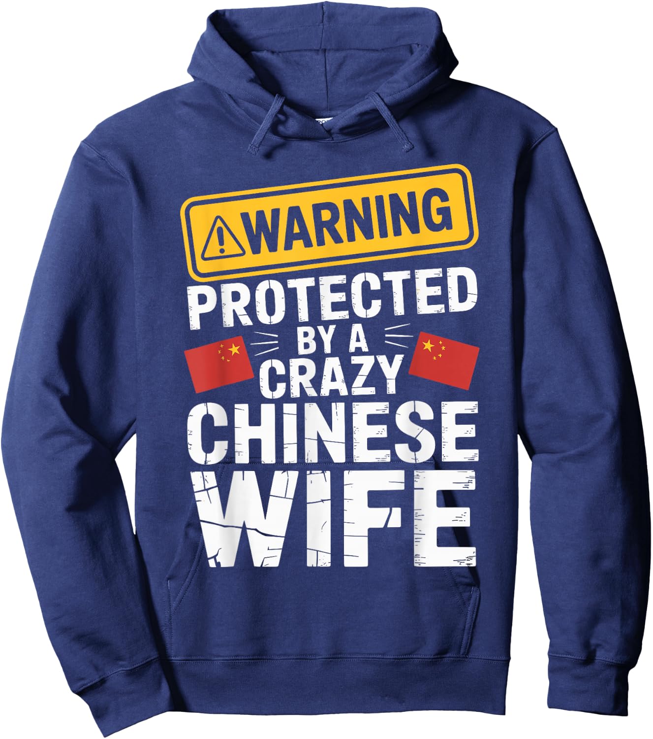 Warning Protected by A Crazy Chinese Wife Hoodie - Hoodie | Navy
