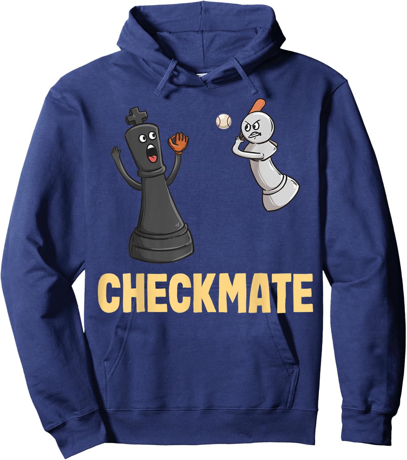 Funny Checkmate Chess Players Funny Baseball Hoodie - Hoodie | Navy