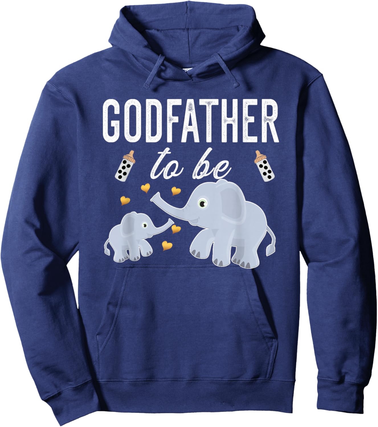 Godfather To Be Elephant Baby Shower Godfather Hoodie - Hoodie | Navy