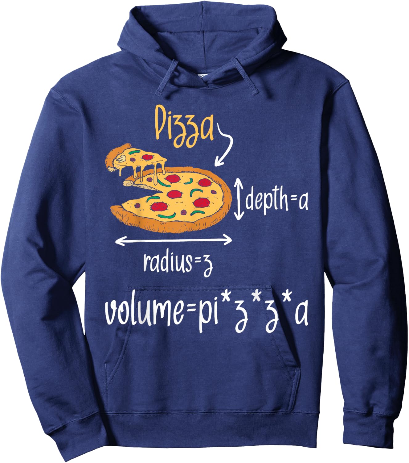 Pizza Volume Formula - Food Lover Math Foodie Hoodie - Hoodie | Navy