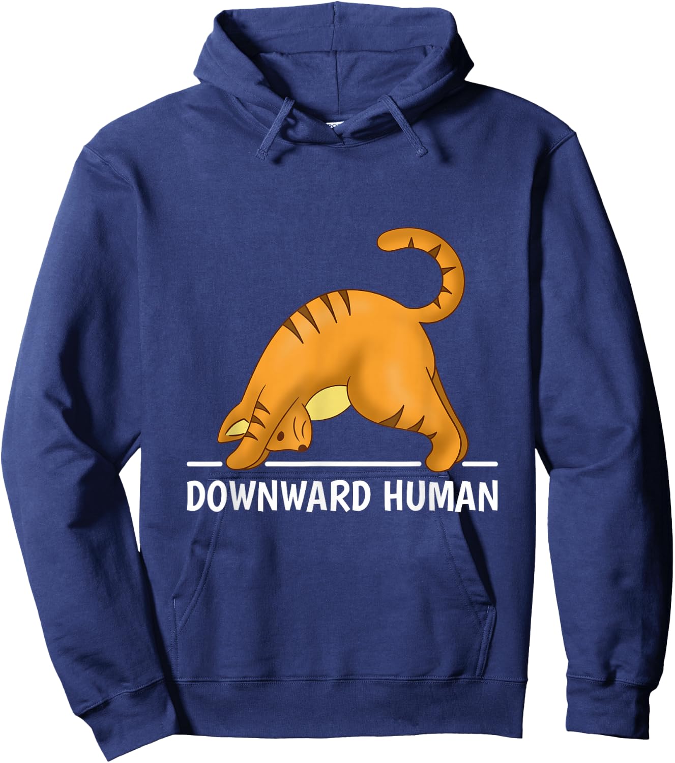 Downward Human Cat Hoodie - Hoodie | Navy