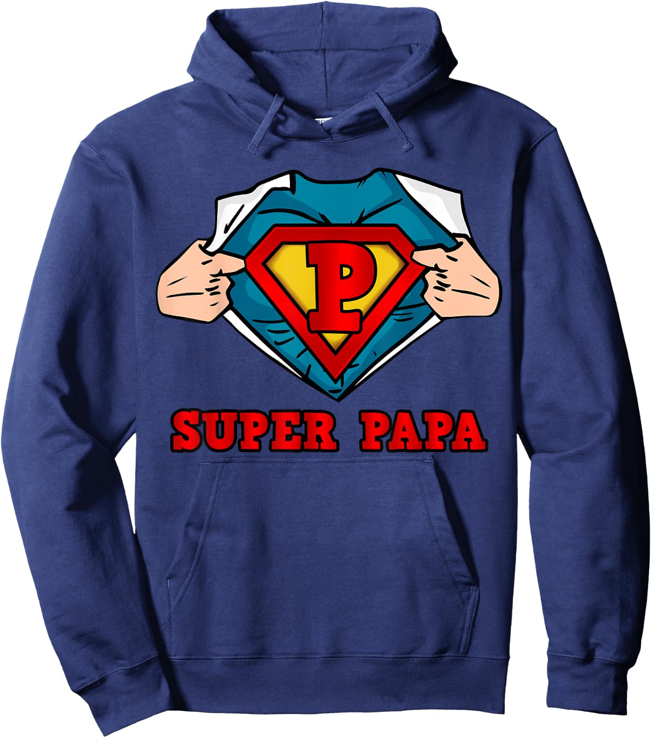 SUPERHERO SUPER PAPA - GREAT Gift DAD Hoodie - Hoodie | Navy