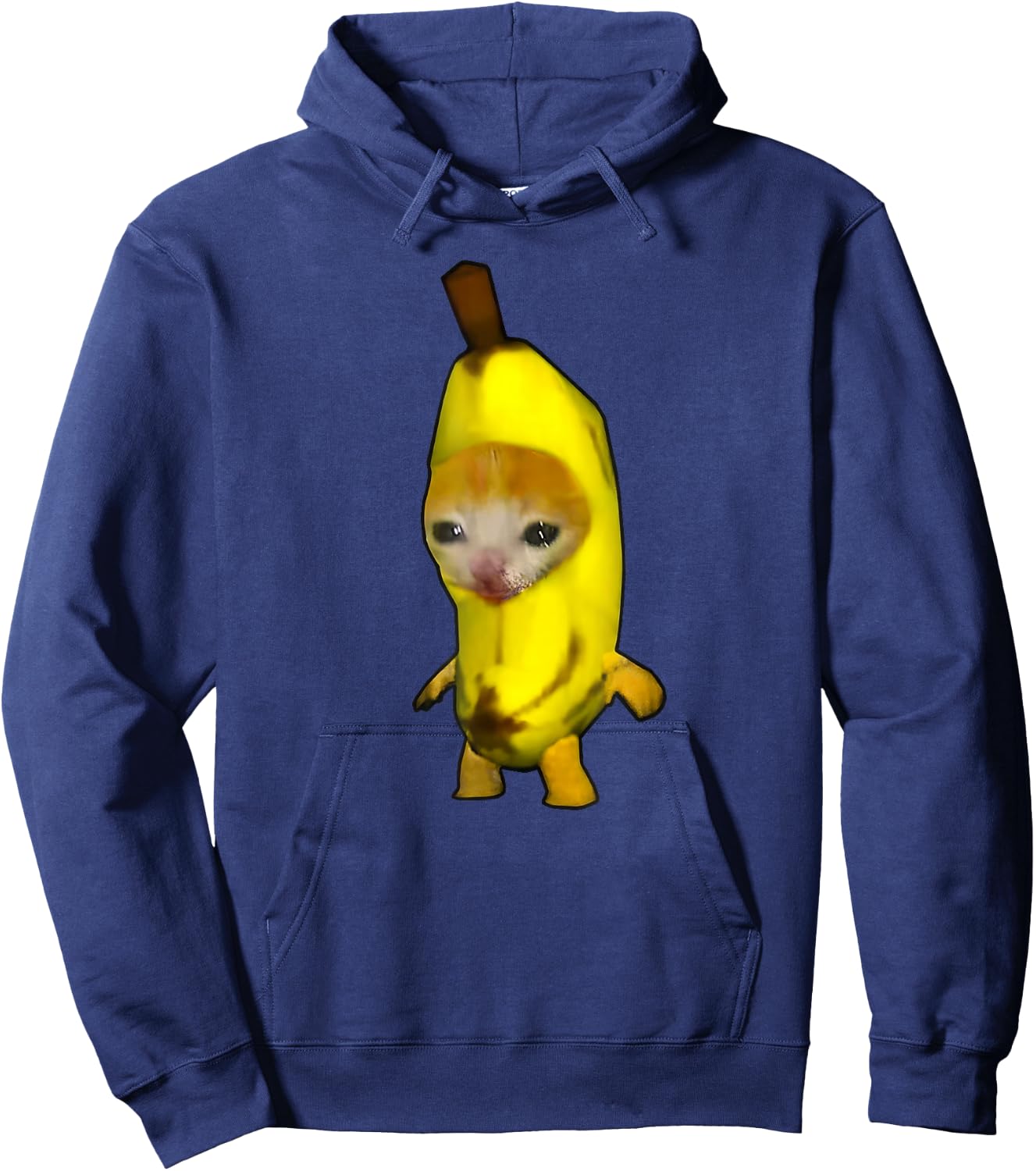 Banana Cat Cute Bananacat Meme Kitty Lovers Hoodie - Hoodie | Navy