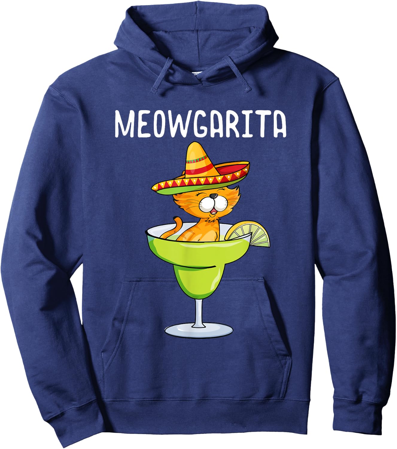 Meowgarita - Cinco de Mayo Margarita Cat Lover Hoodie - Hoodie | Navy