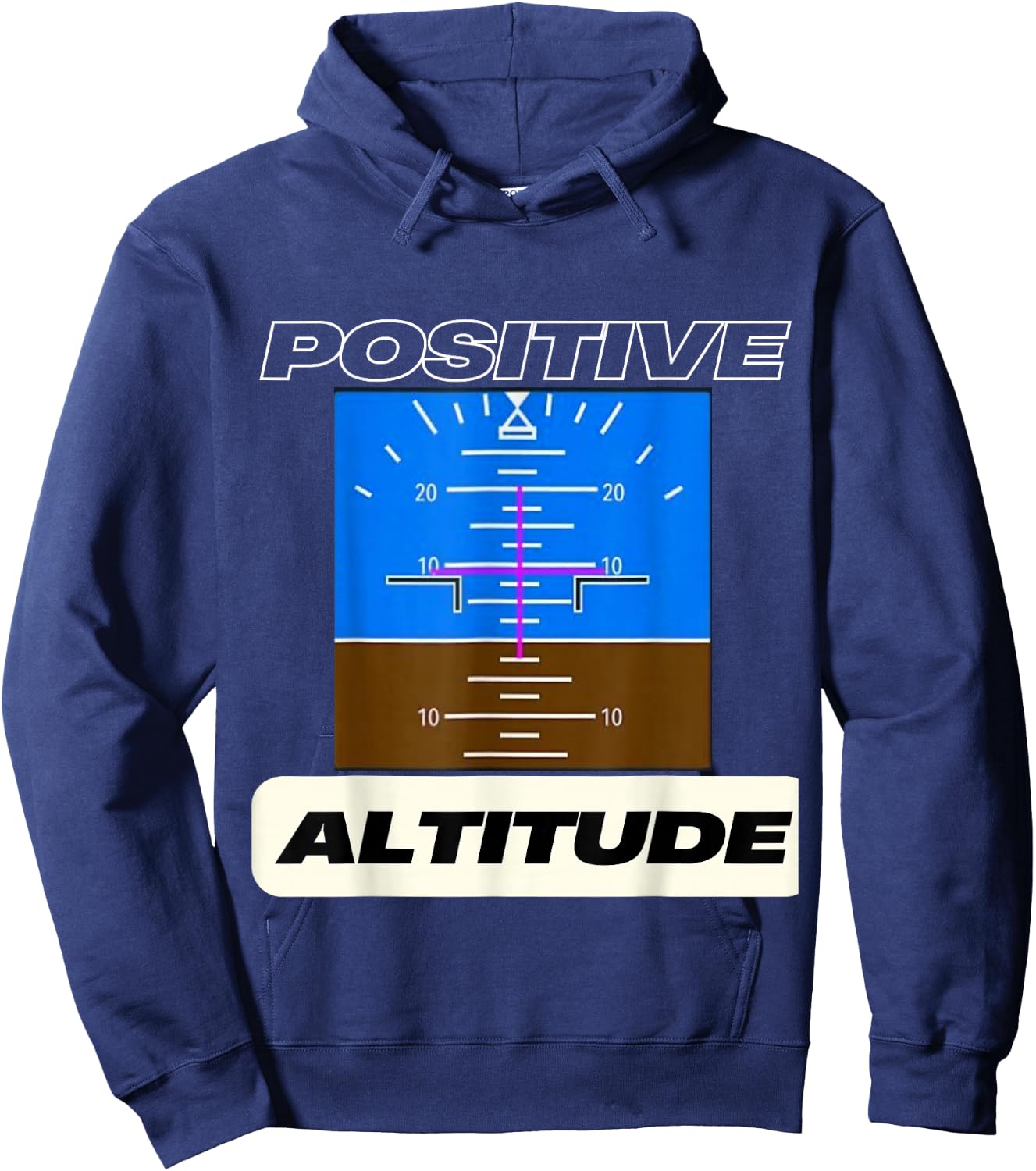 Positive Altitude Funny Pilots Aviation Hoodie - Hoodie | Navy