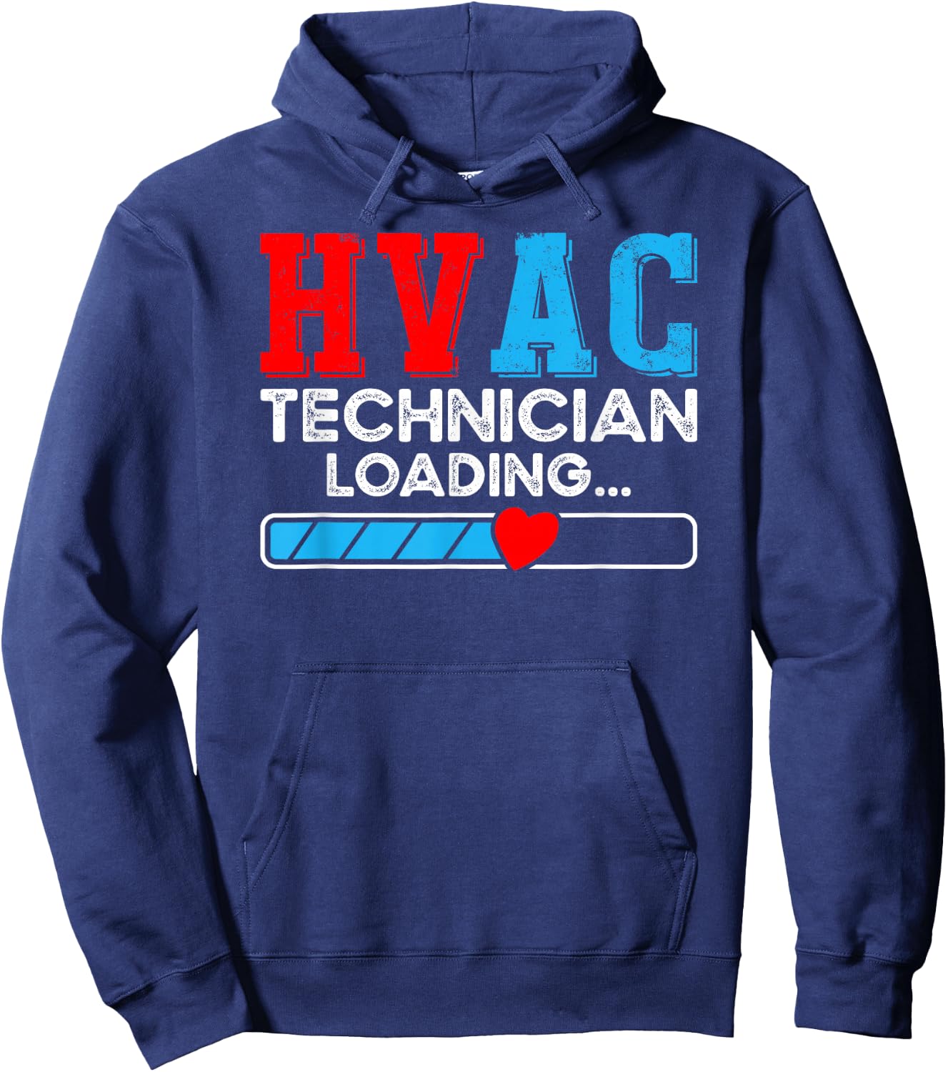 HVAC Technician Loading Mechanic Repairman Hoodie - Hoodie | Navy
