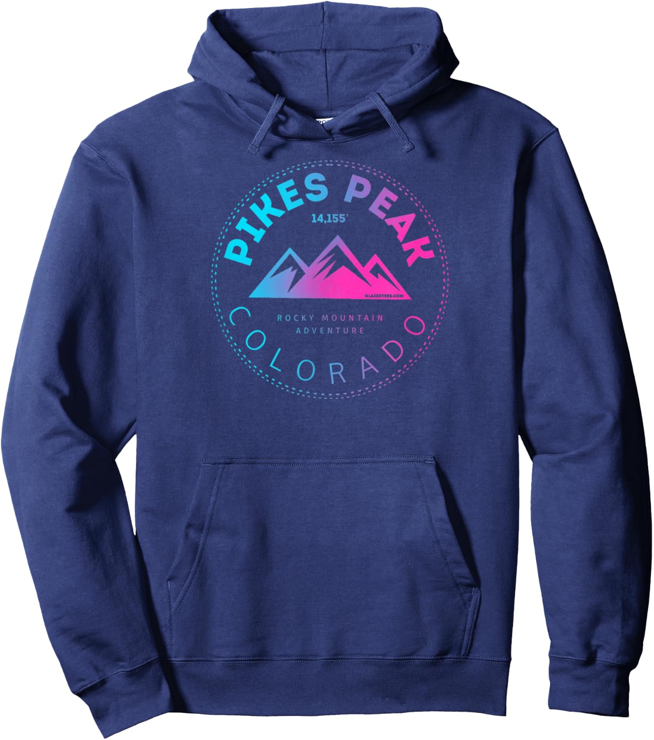 Pikes Peak Colorado - Rocky Mountain Retro Hoodie - Hoodie | Navy