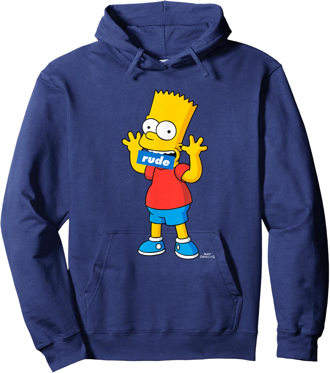 The Simpsons Bart Simpson Rude Mouth Hoodie - Hoodie | Navy