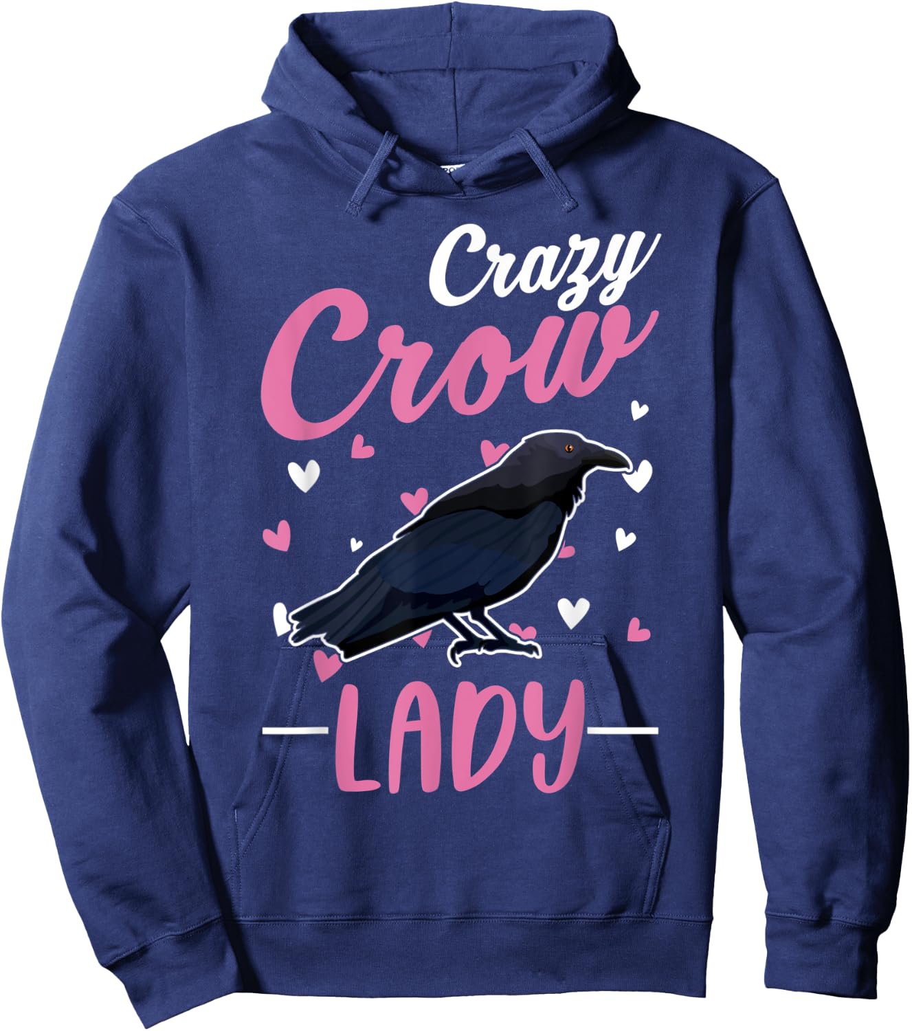 Crazy Crow lady Raven Girl Hoodie - Hoodie | Navy