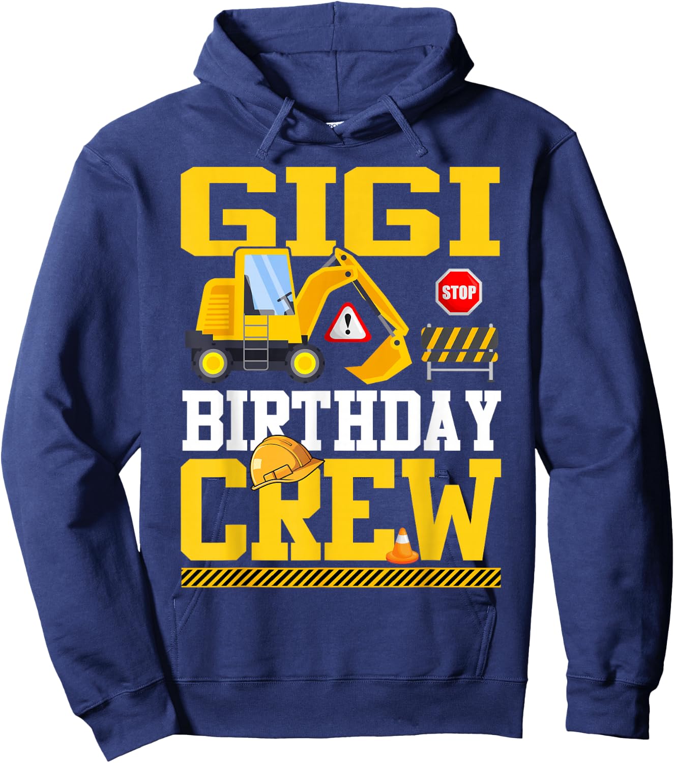 Gigi Birthday Crew Construction Birthday Party Hoodie - Hoodie | Navy