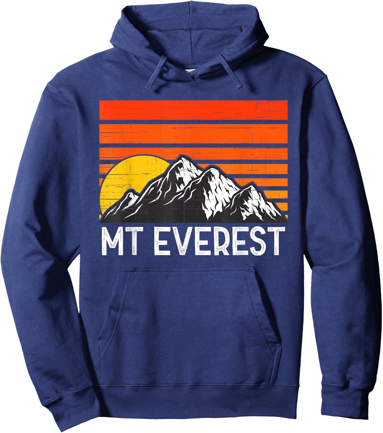 Mount Everest Retro Vintage Mountain Hoodie - Hoodie | Navy