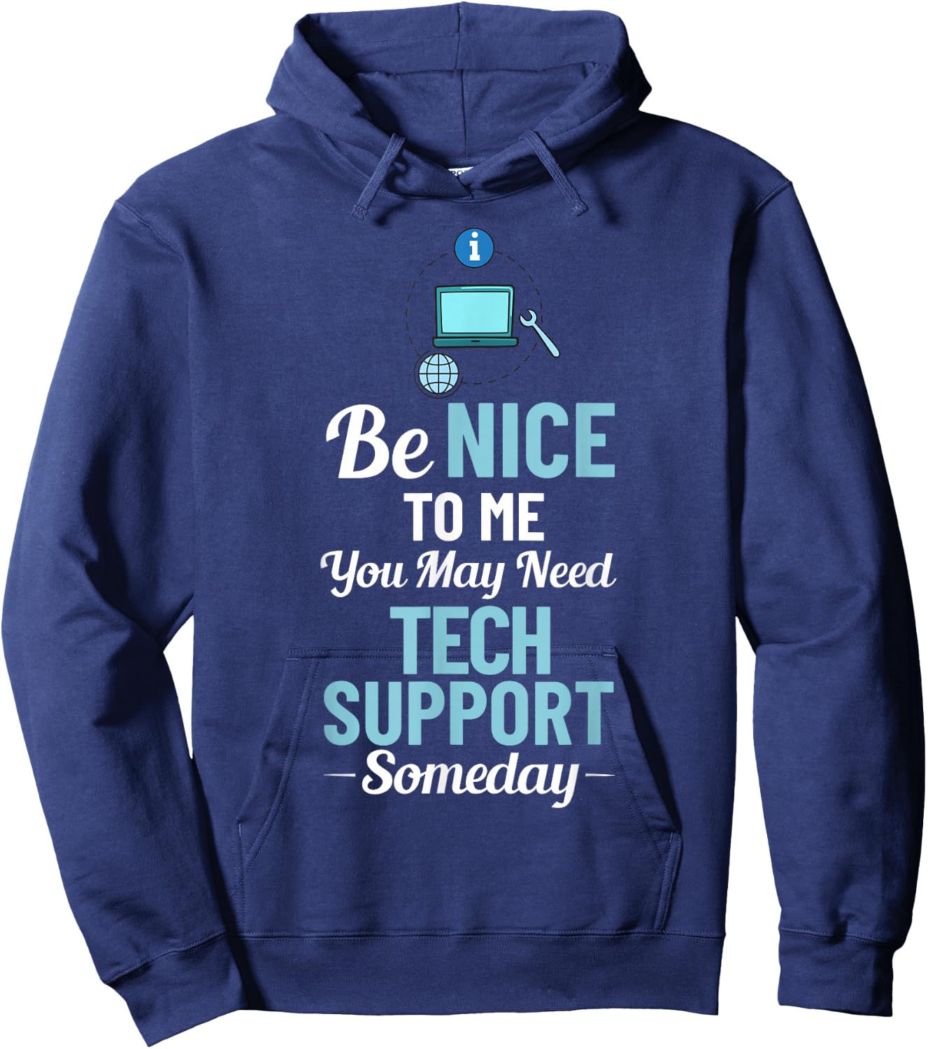 Tech Support IT Technical Engineer Helpdesk Hoodie - Hoodie | Navy