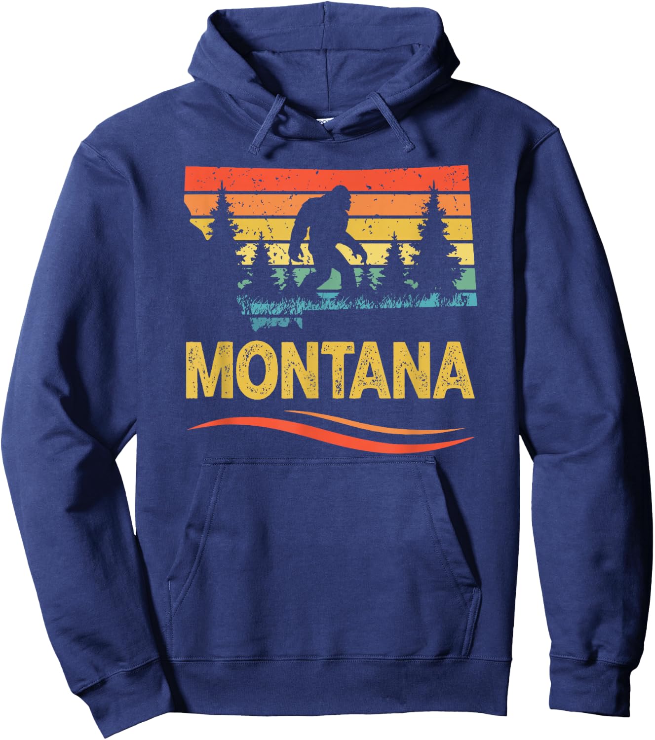 Montana and a Bigfoot Or Sasquatch Hoodie - Hoodie | Navy