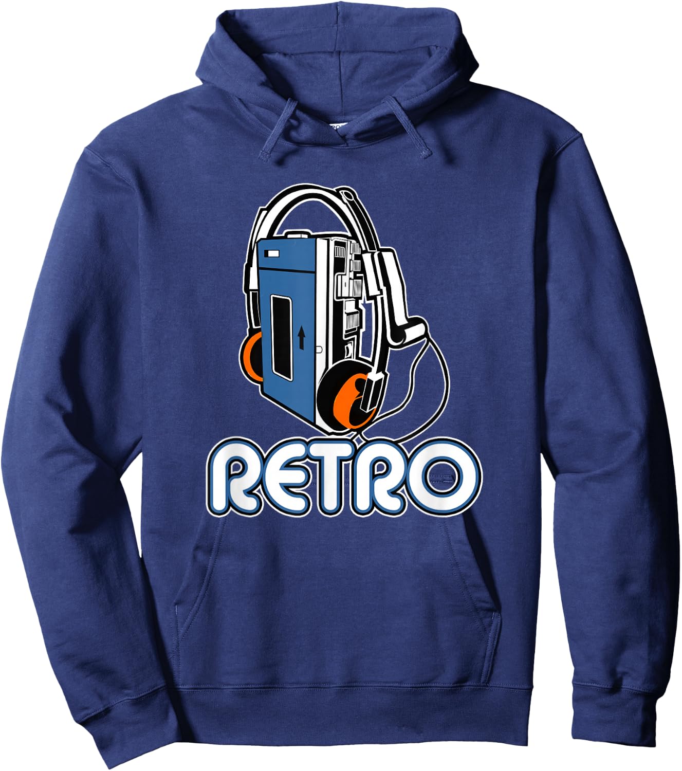 80s Retro Cassette Tape Player Hoodie - Hoodie | Navy