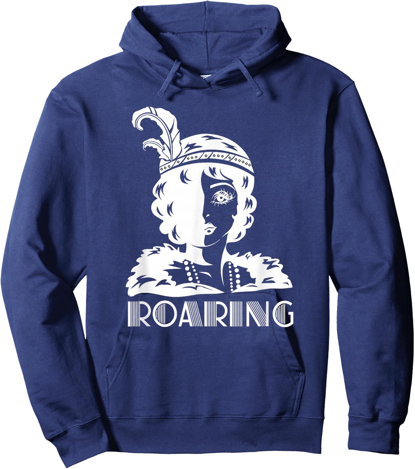 ROARING 1920's Glamorous Woman Flapper Hoodie - Hoodie | Navy