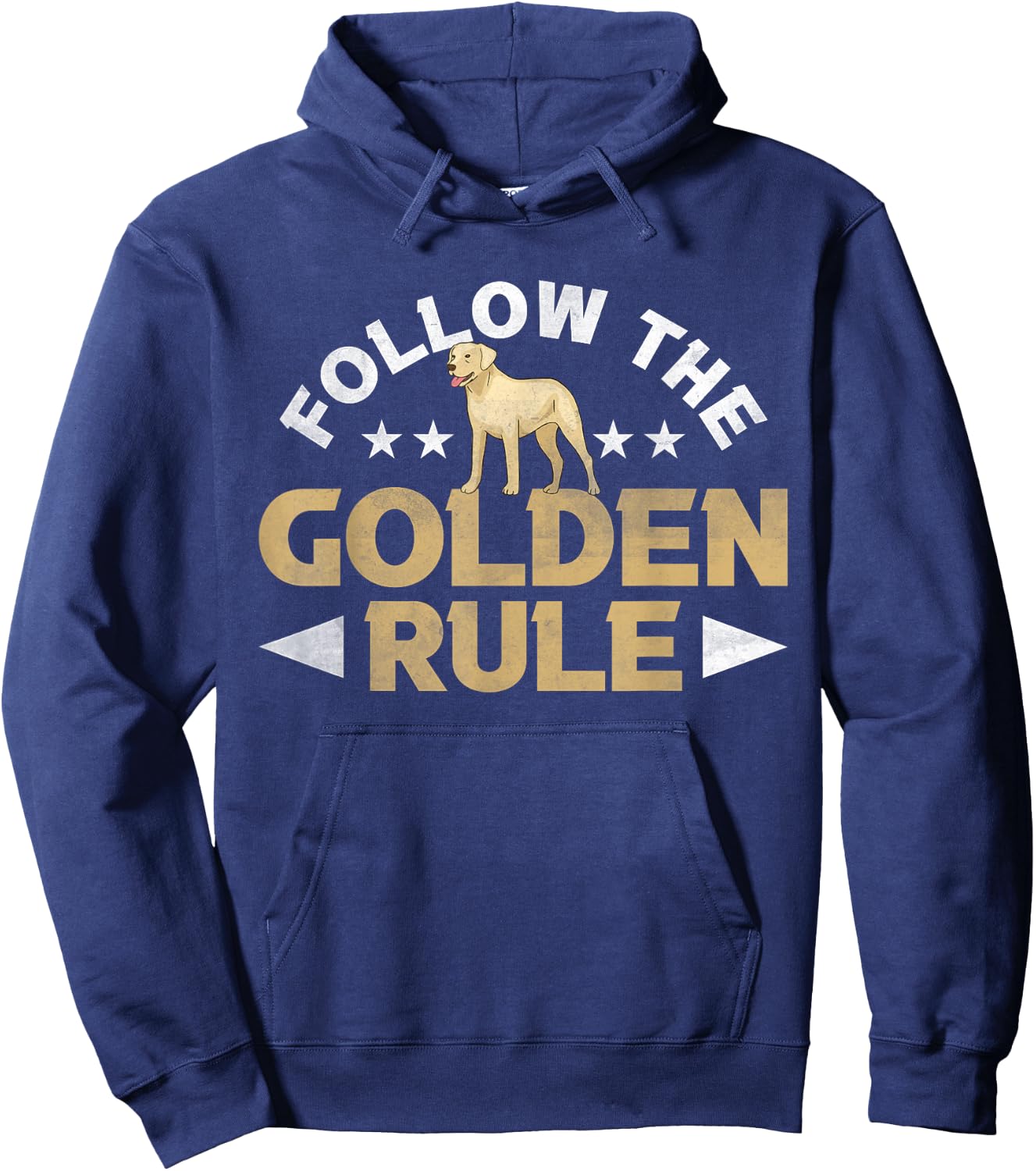Follow The Golden Rule Retriever Dog Hoodie - Hoodie | Navy