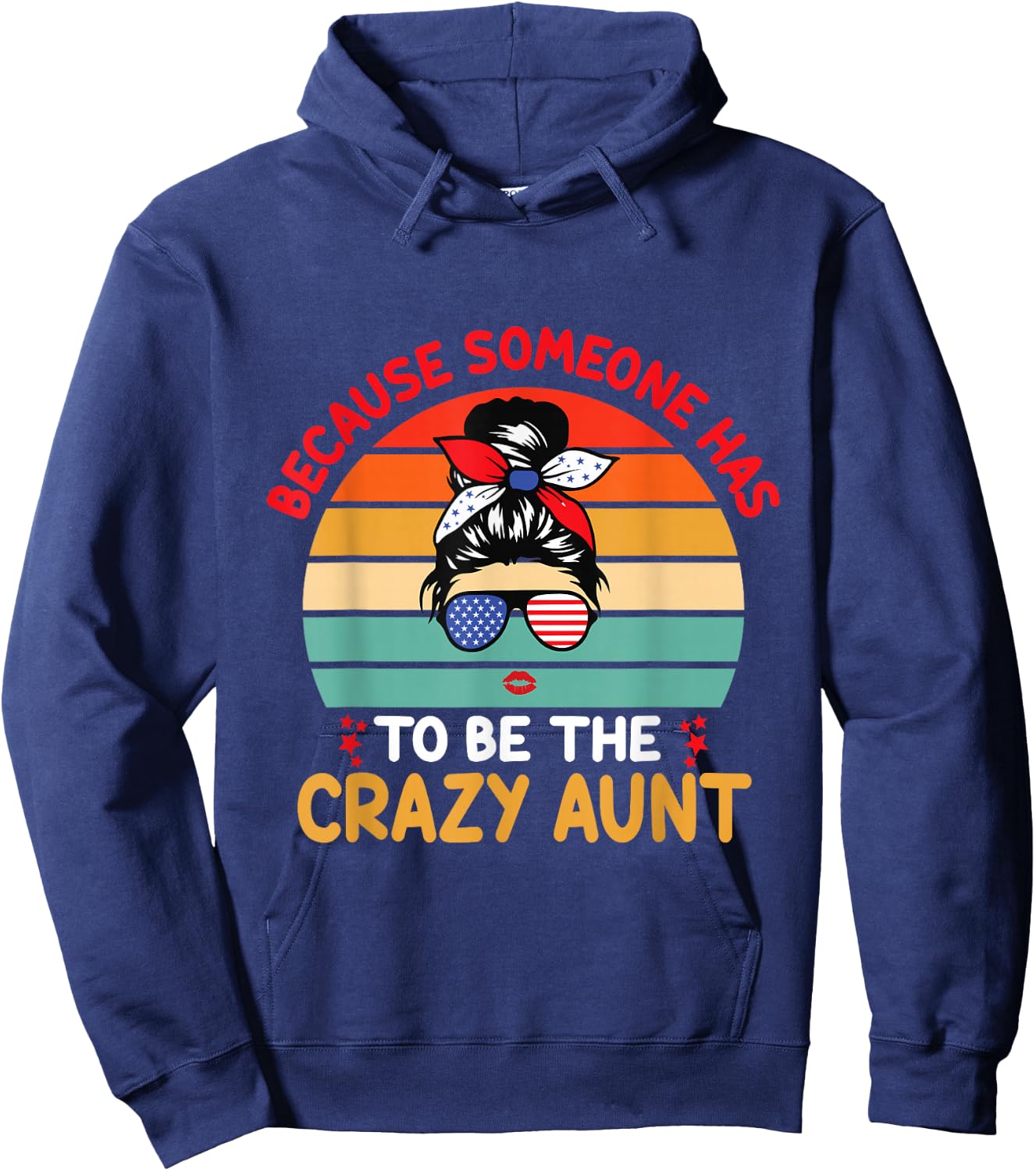 Crazy Aunt Auntie Woman Niece Retro Aunt Hoodie - Hoodie | Navy