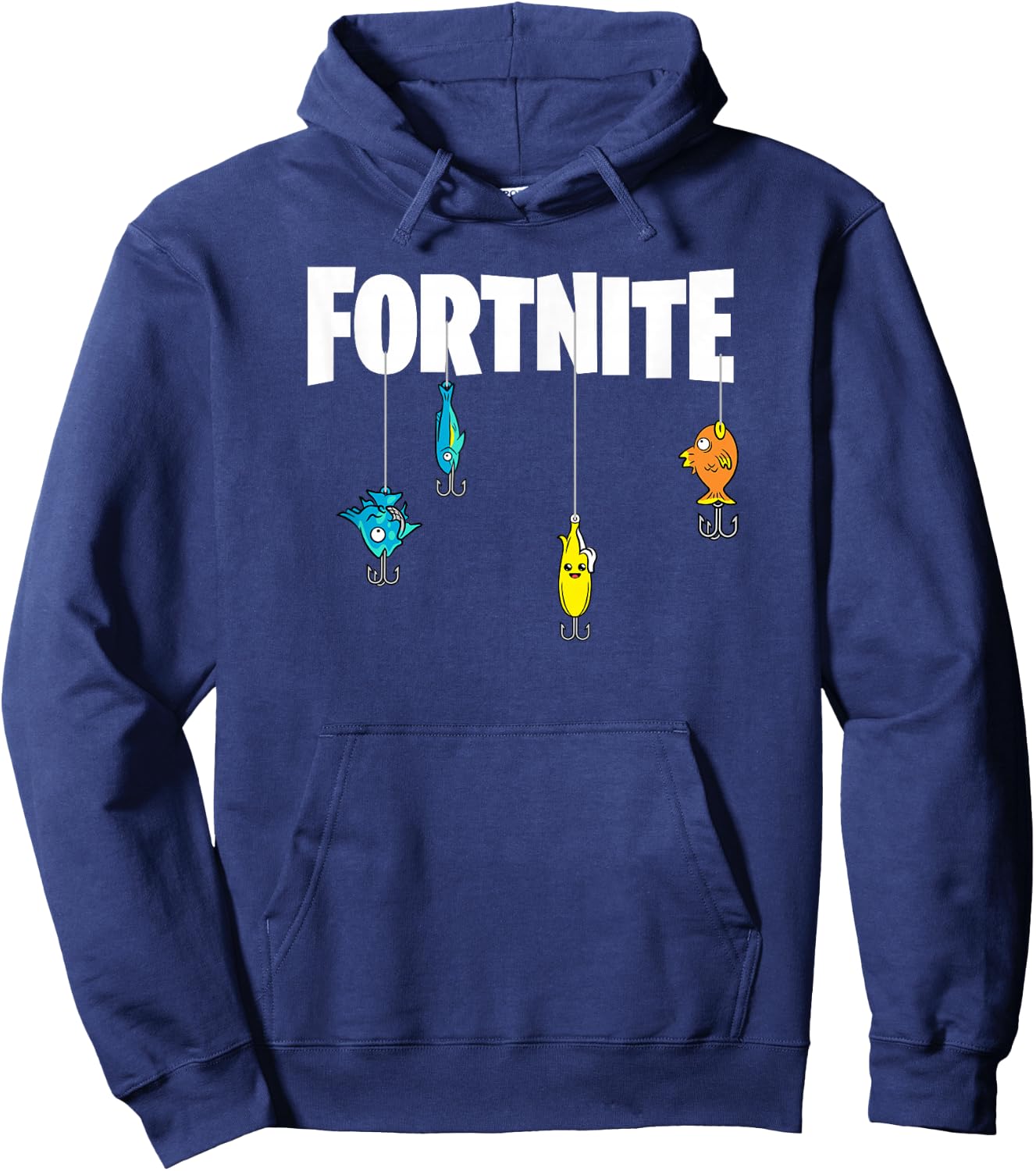 Fortnite Logo Lures White Hoodie - Hoodie | Navy