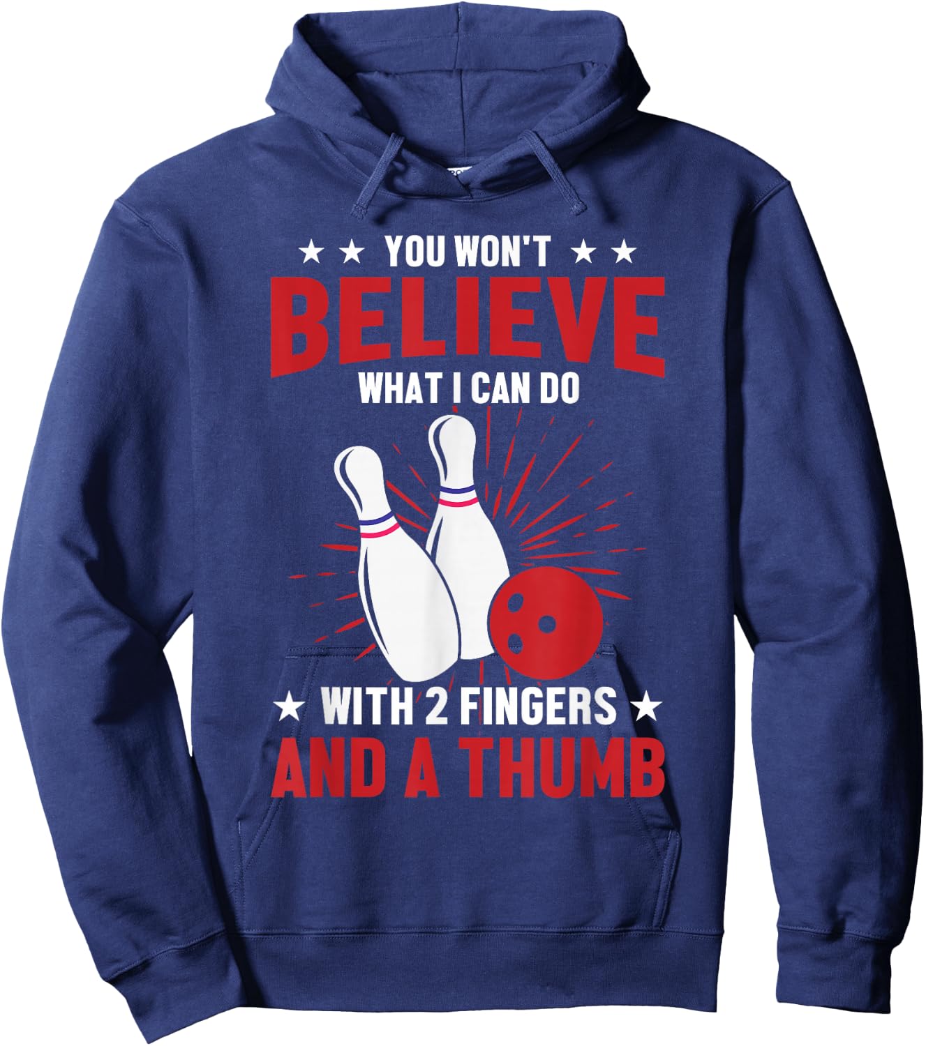 Bowler Sport Quotes Funny Bowling Lover Hoodie - Hoodie | Navy