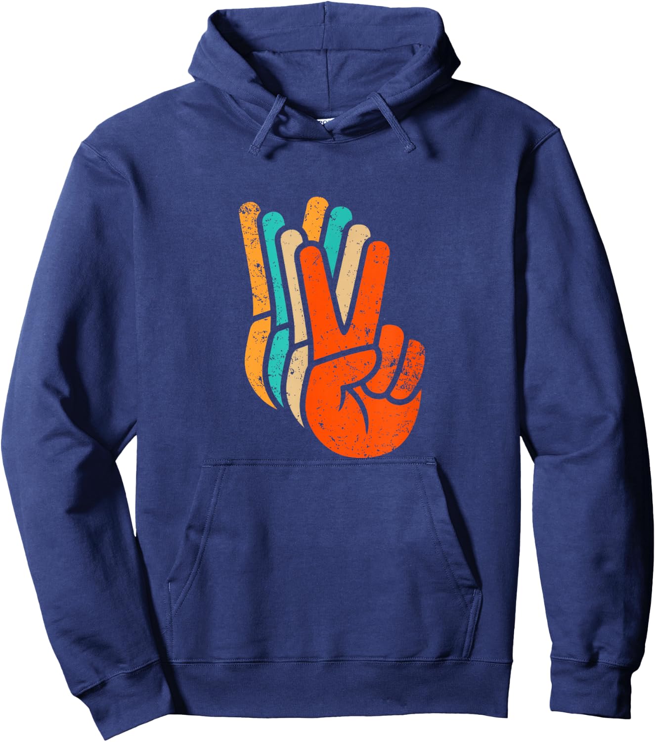 Vintage Victory Sign Victory Sign Peace Symbol Hoodie - Hoodie | Navy