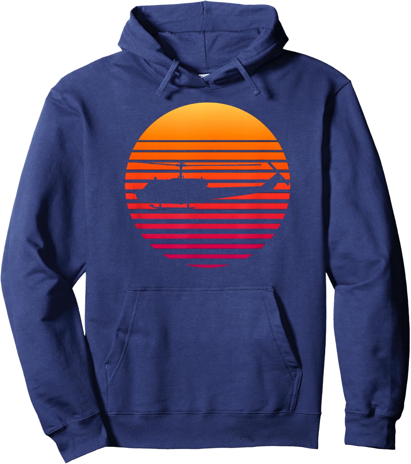 Vintage UH-1 Huey Helicopter Military Hoodie - Hoodie | Navy