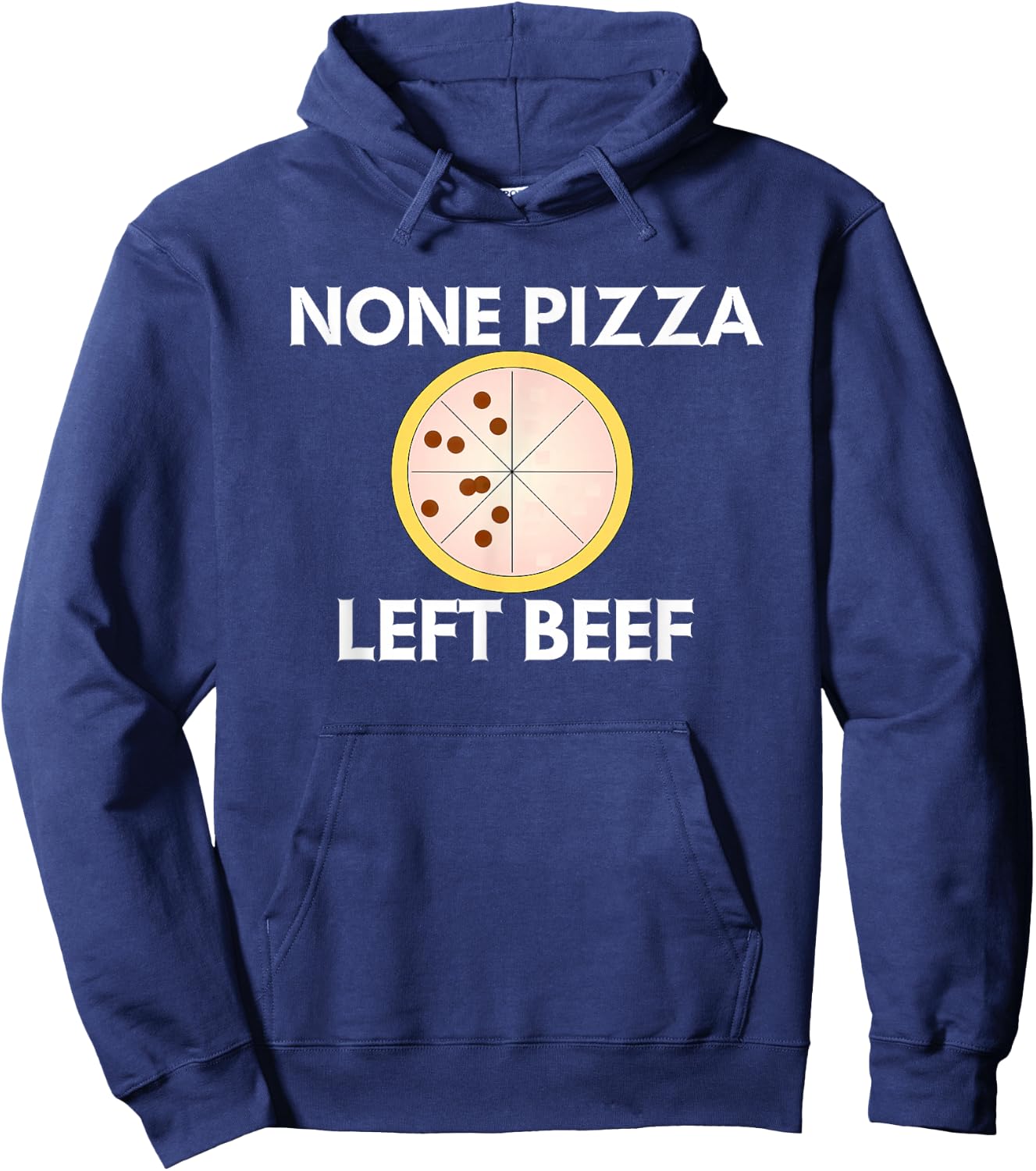 None Pizza Left Beef Hoodie - Hoodie | Navy