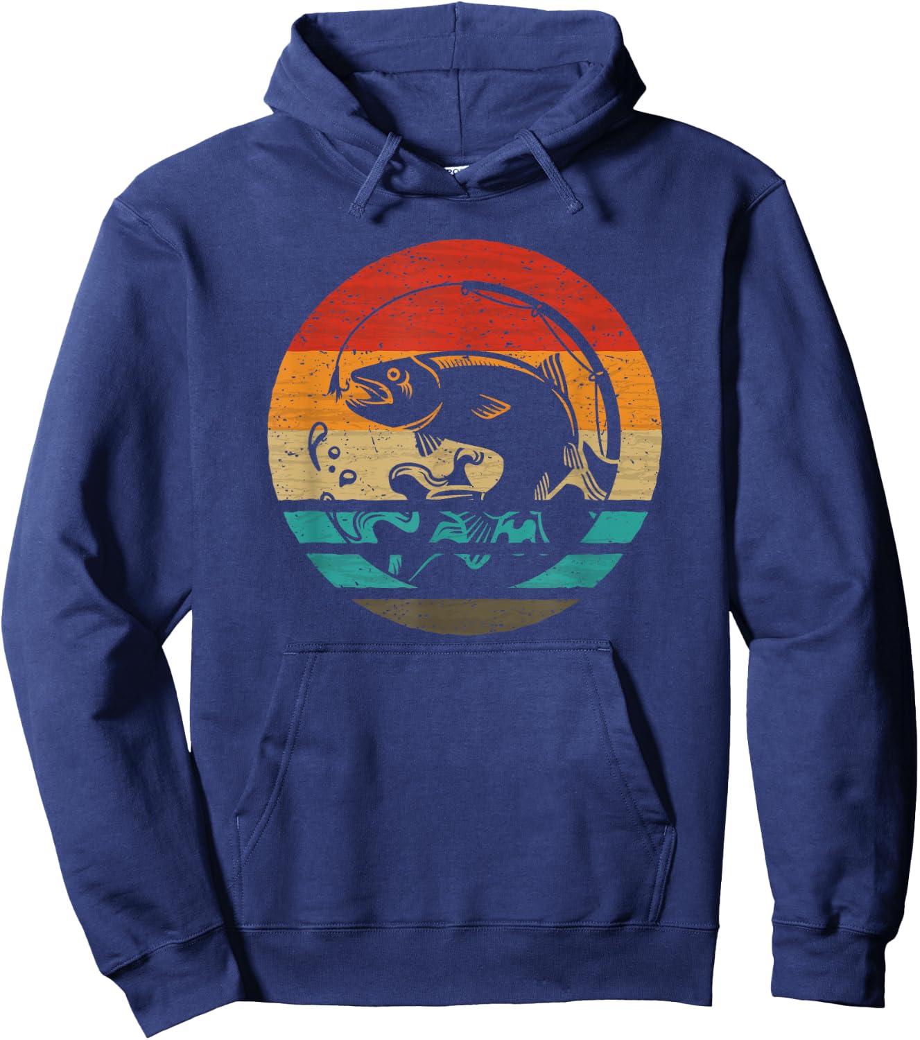 Fishing Retro Style Vintage Hoodie - Hoodie | Navy
