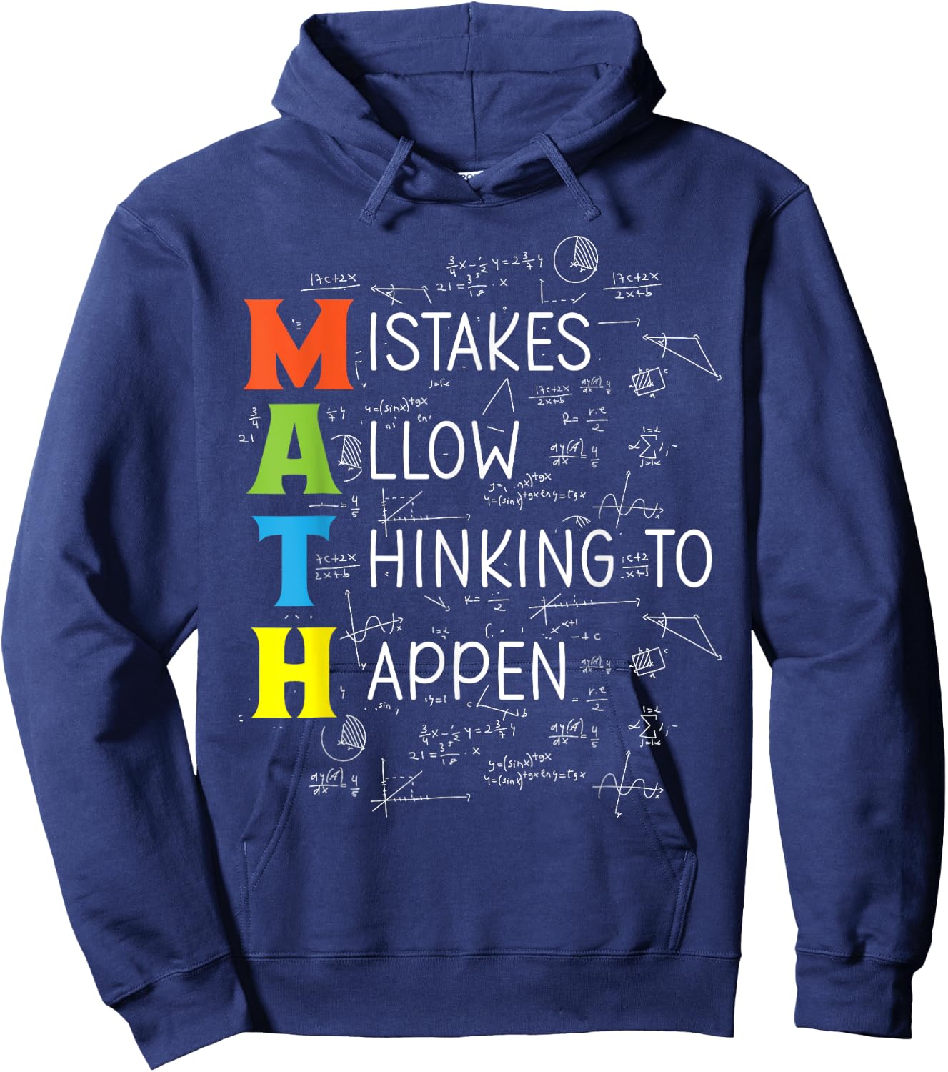 Math Mistakes Allow Thinking to Happen Hoodie - Hoodie | Navy