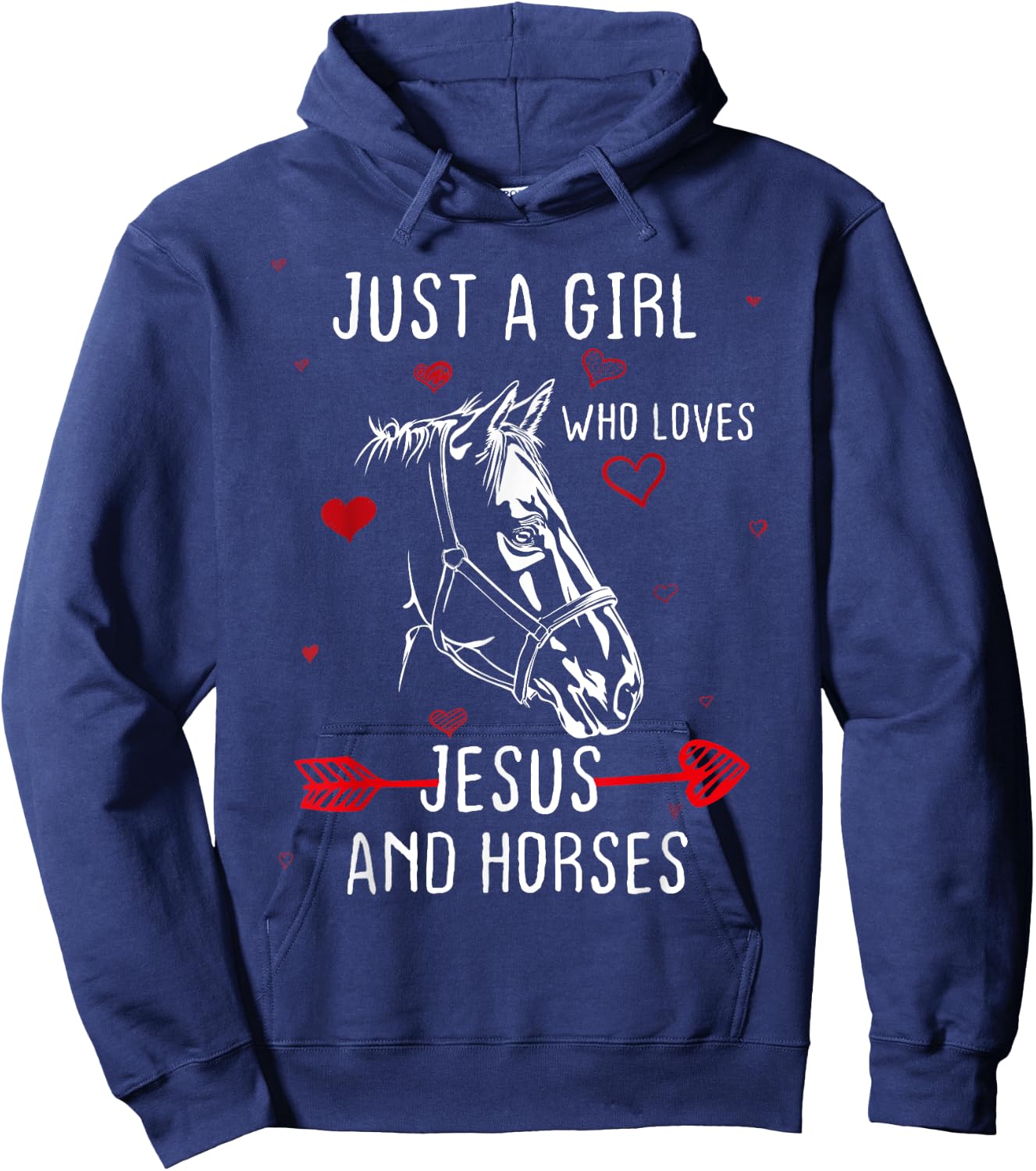 Horses And Jesus Lovers , Gift girls & women Hoodie - Hoodie | Navy