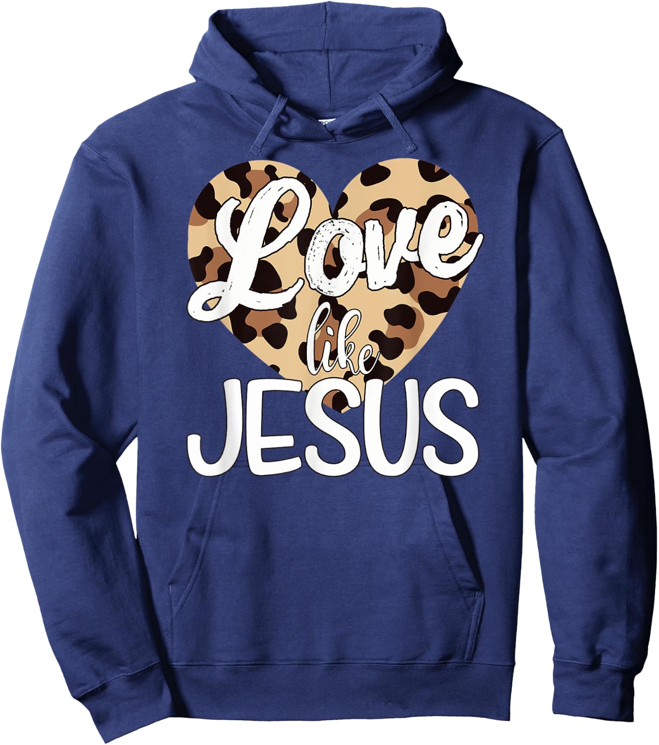 Love Like Jesus Leopard Print Hoodie - Hoodie | Navy