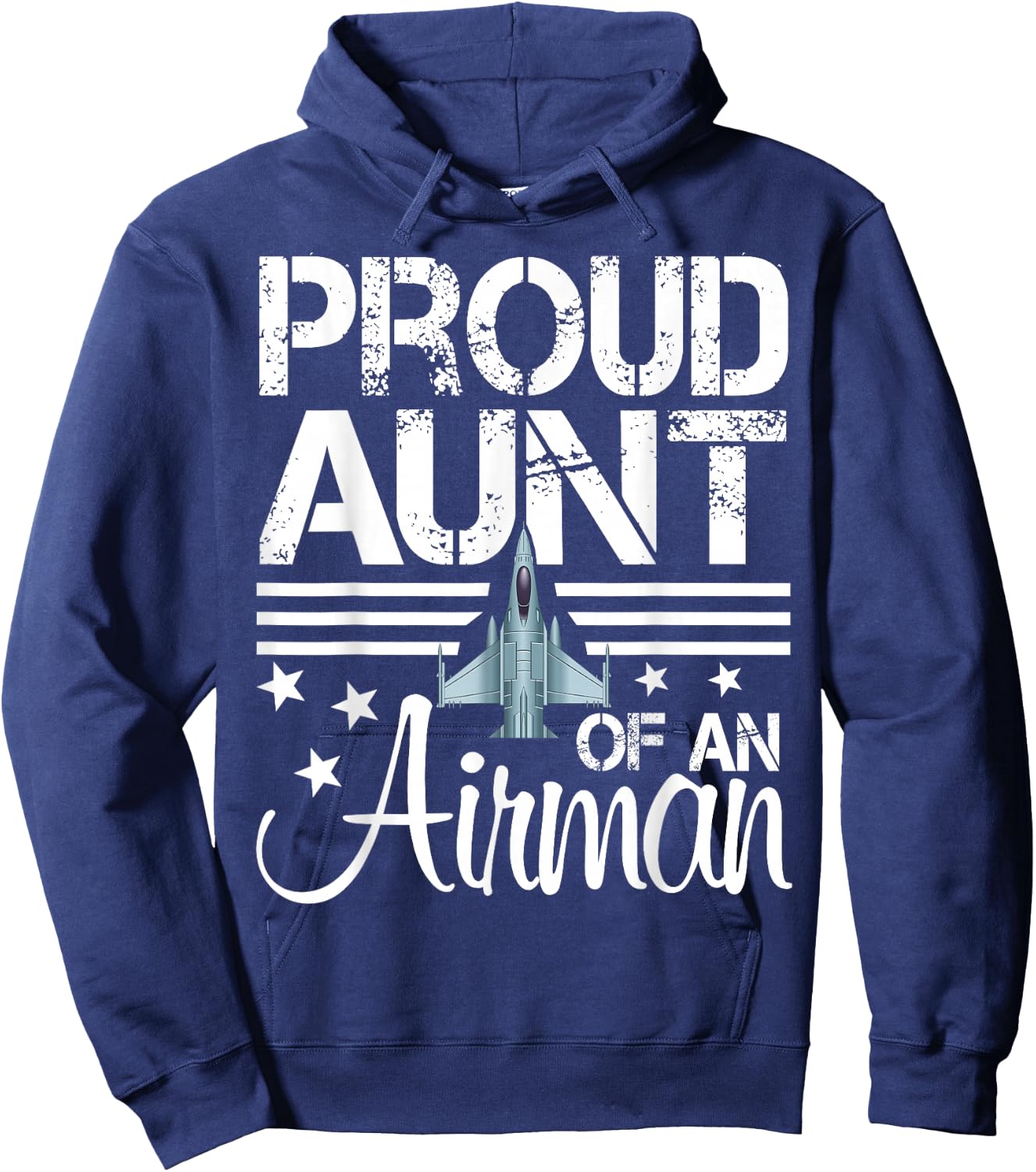 Proud Aunt of an Airman Shirt Jet Plane Pilot Hoodie - Hoodie | Navy