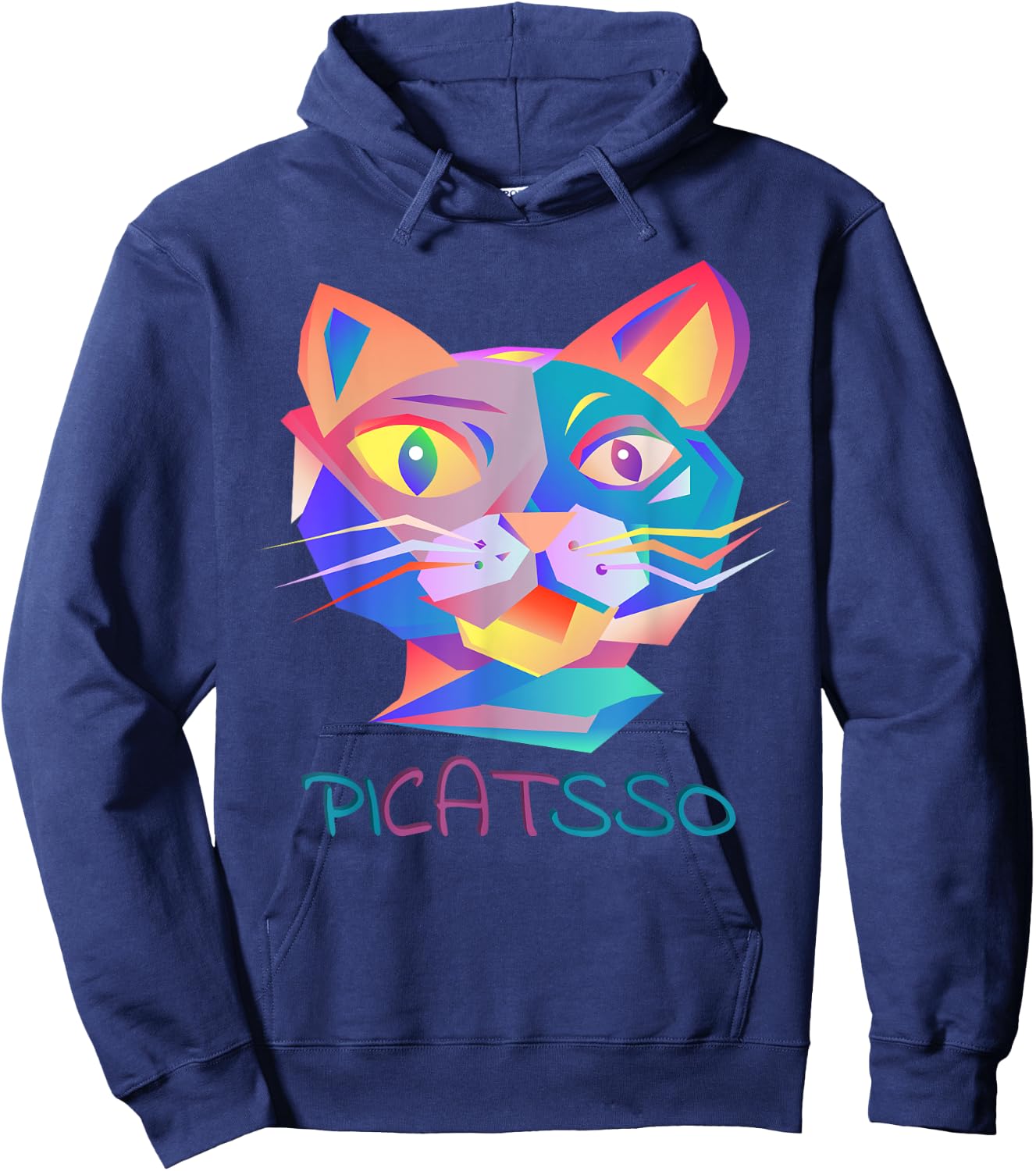 BANANOLOGY Picasso Art Cat | Funny Abstract Cat Hoodie - Hoodie | Navy