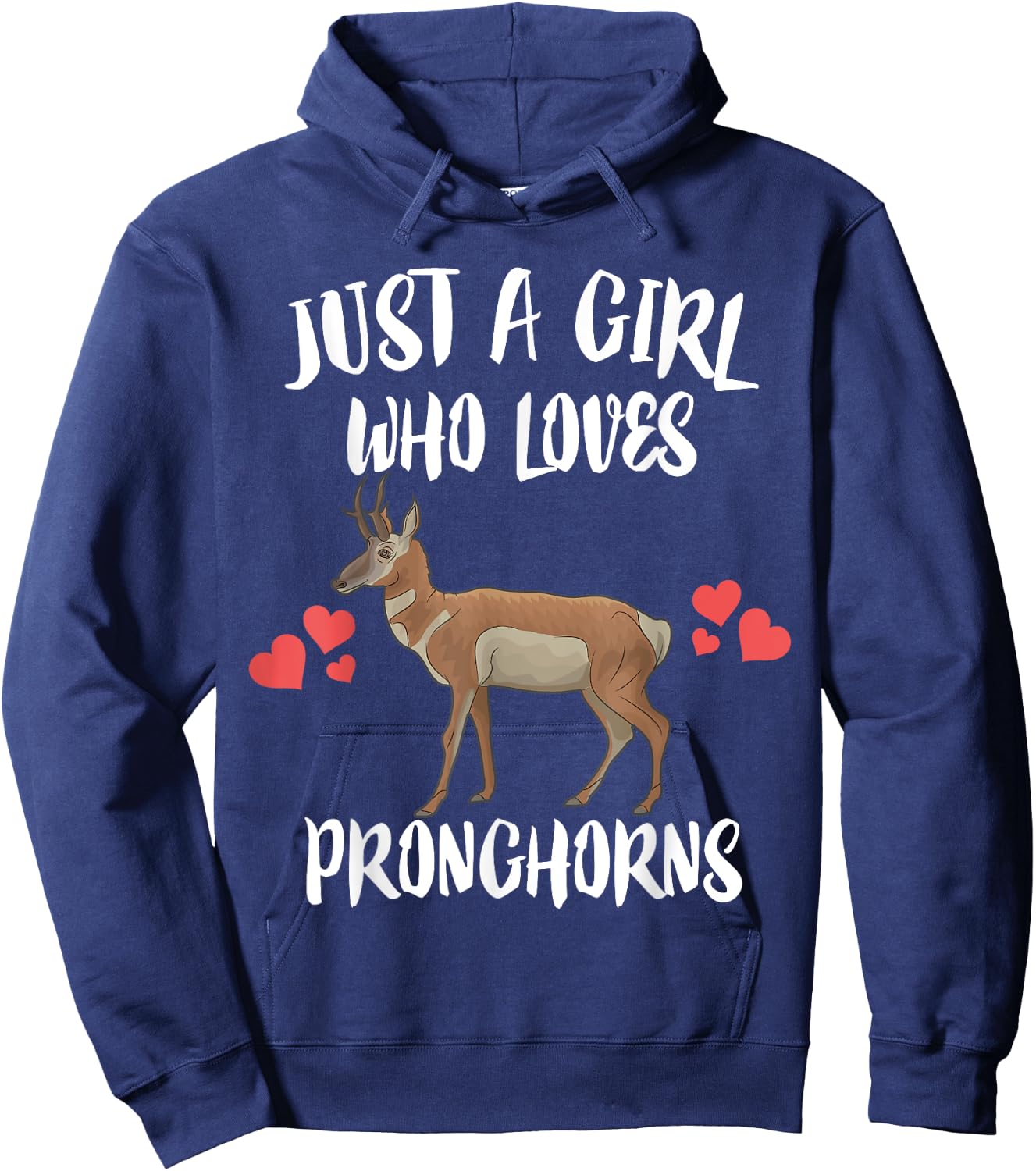 Just A Girls Who Loves Pronghorns Animals Hoodie - Hoodie | Navy