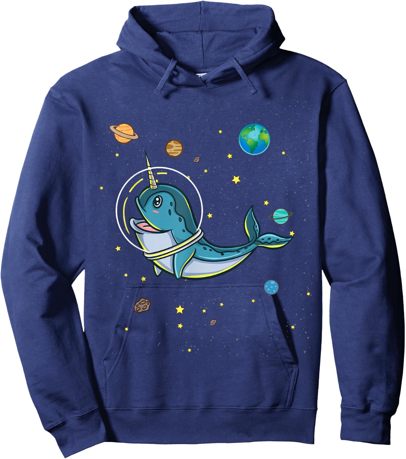 Narwhal In Space Narwhal Lover Hoodie - Hoodie | Navy