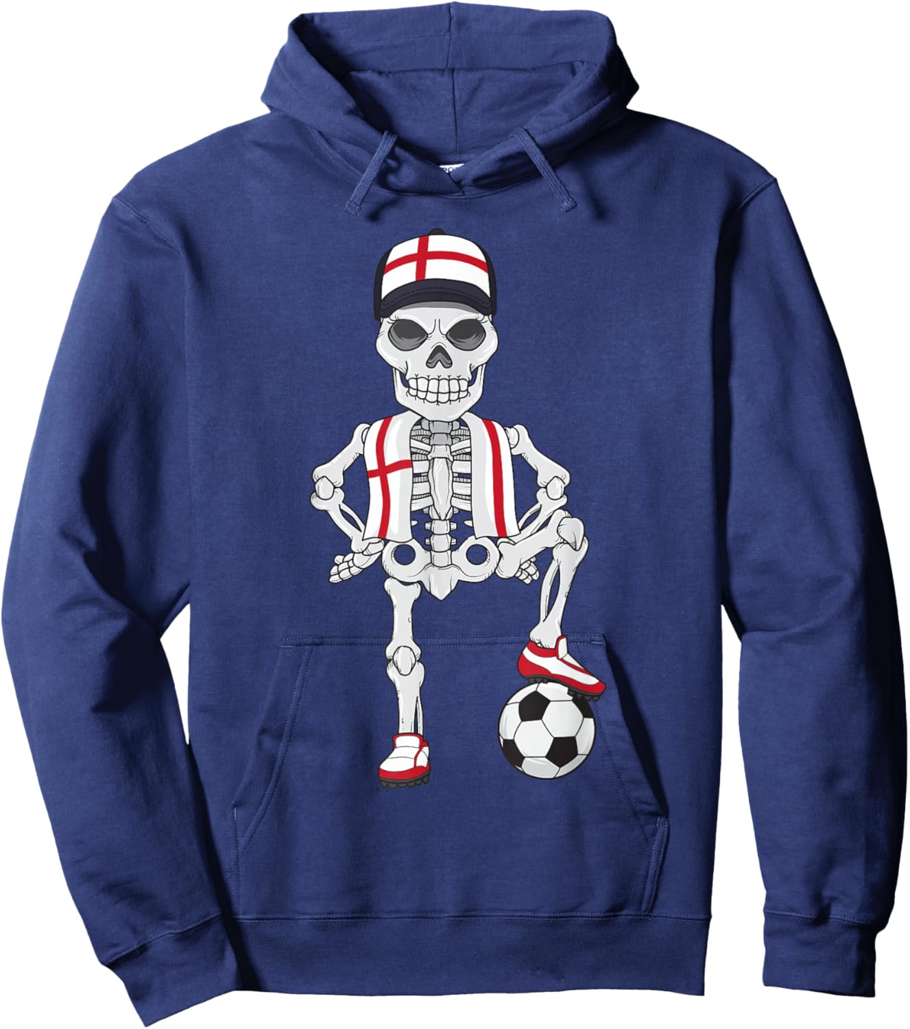 England Soccer Skeleton Fan Team Gift Hoodie - Hoodie | Navy