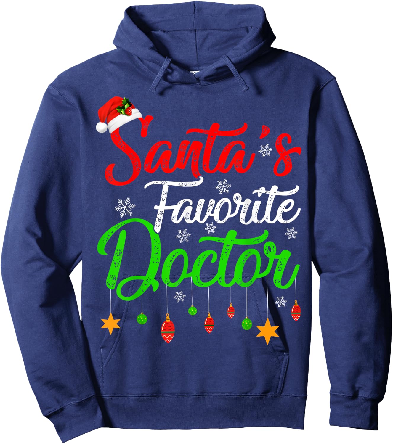Funny Xmas Santa's Favorite Doctor Christmas Hoodie - Hoodie | Navy