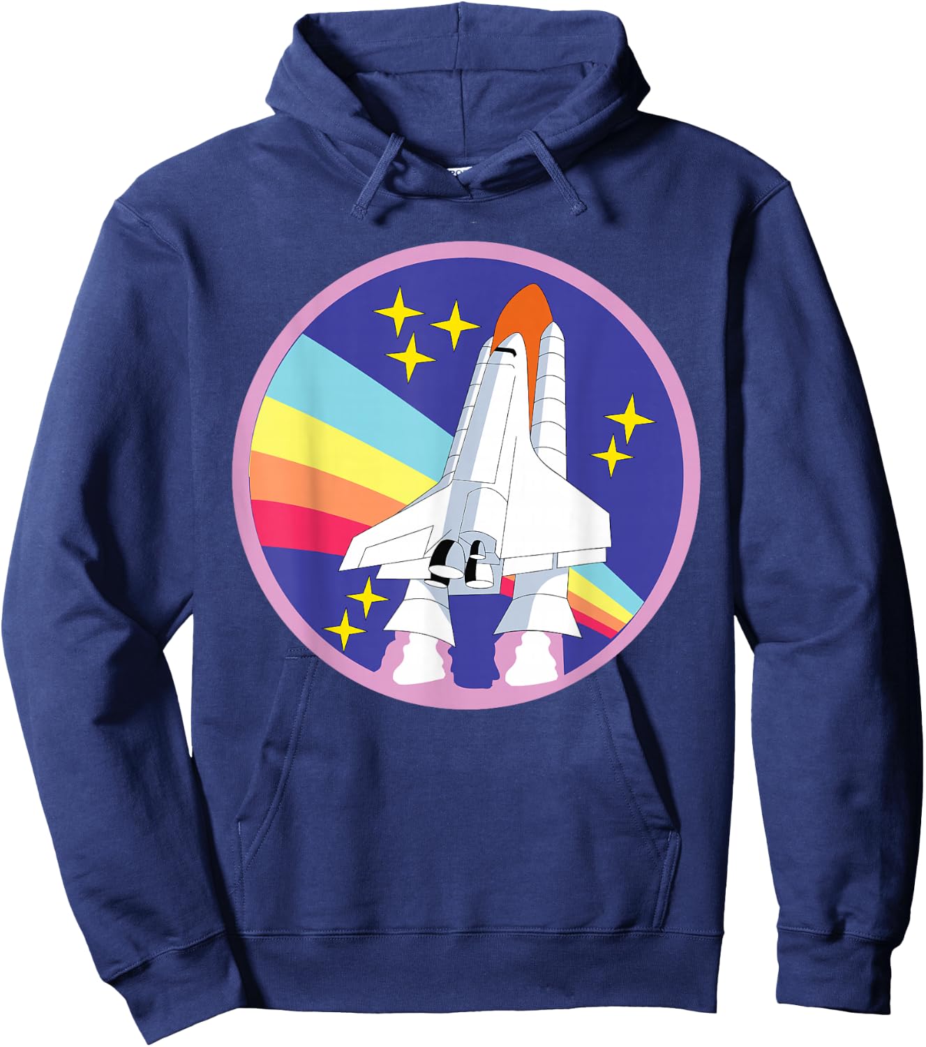 NASA Space Shuttle Purple Pink Rainbow Hoodie - Hoodie | Navy